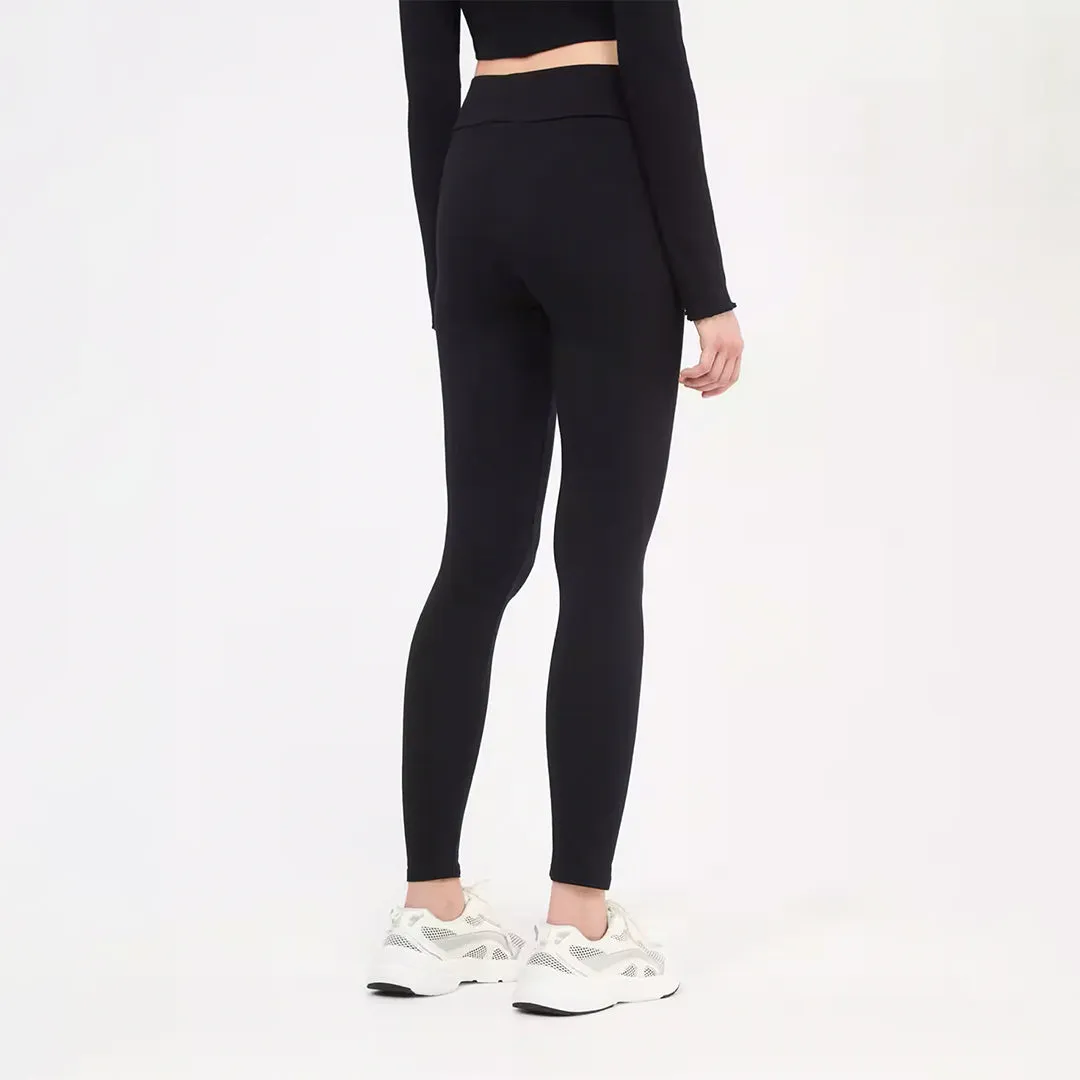 Long High-Waisted Leggings with Lettering