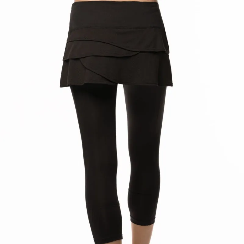 Lucky In Love Scallop Skort/Capri - Black