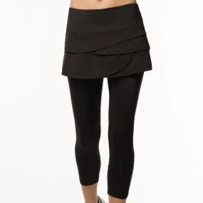 Lucky In Love Scallop Skort/Capri - Black