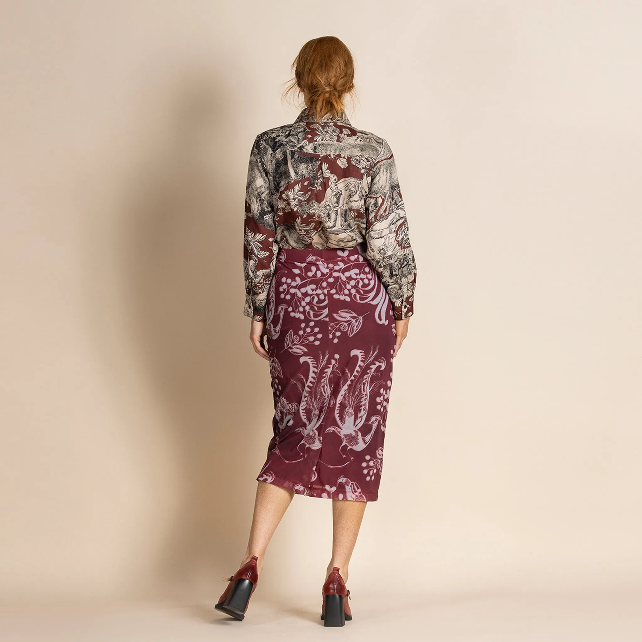 lyrebird tapestry skirt