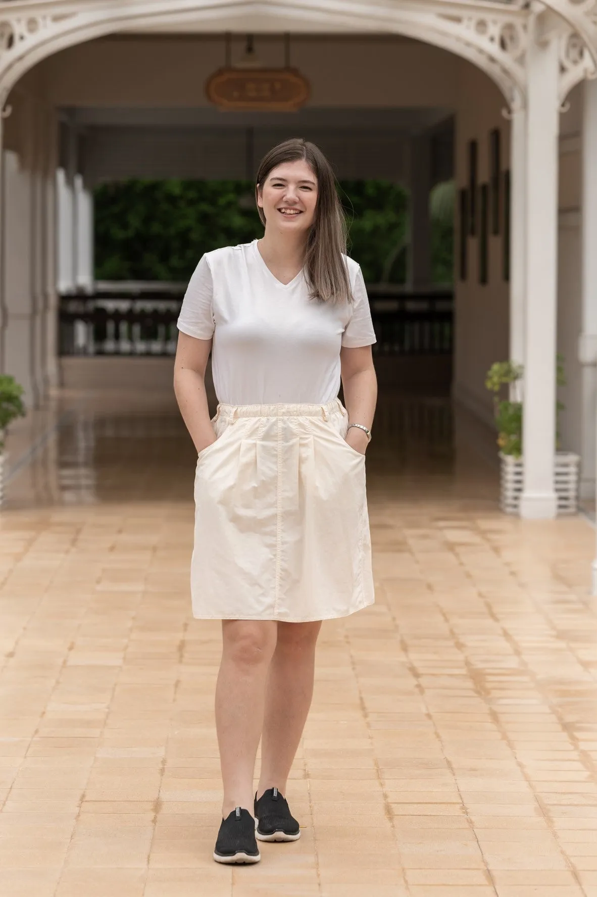 Macabi Knee Length Skirt - Off White