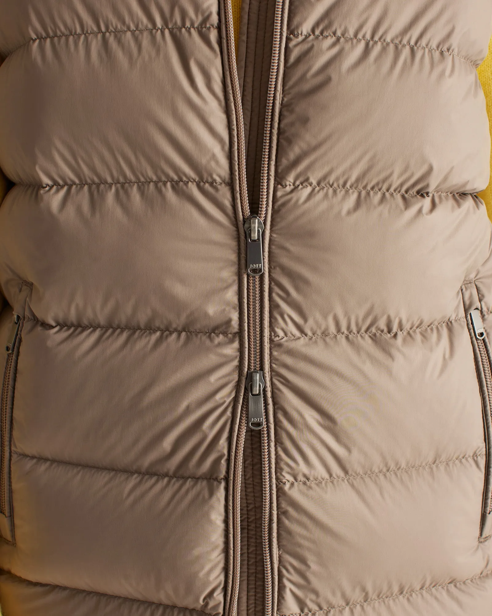 Manon long sleeveless down jacket Taupe