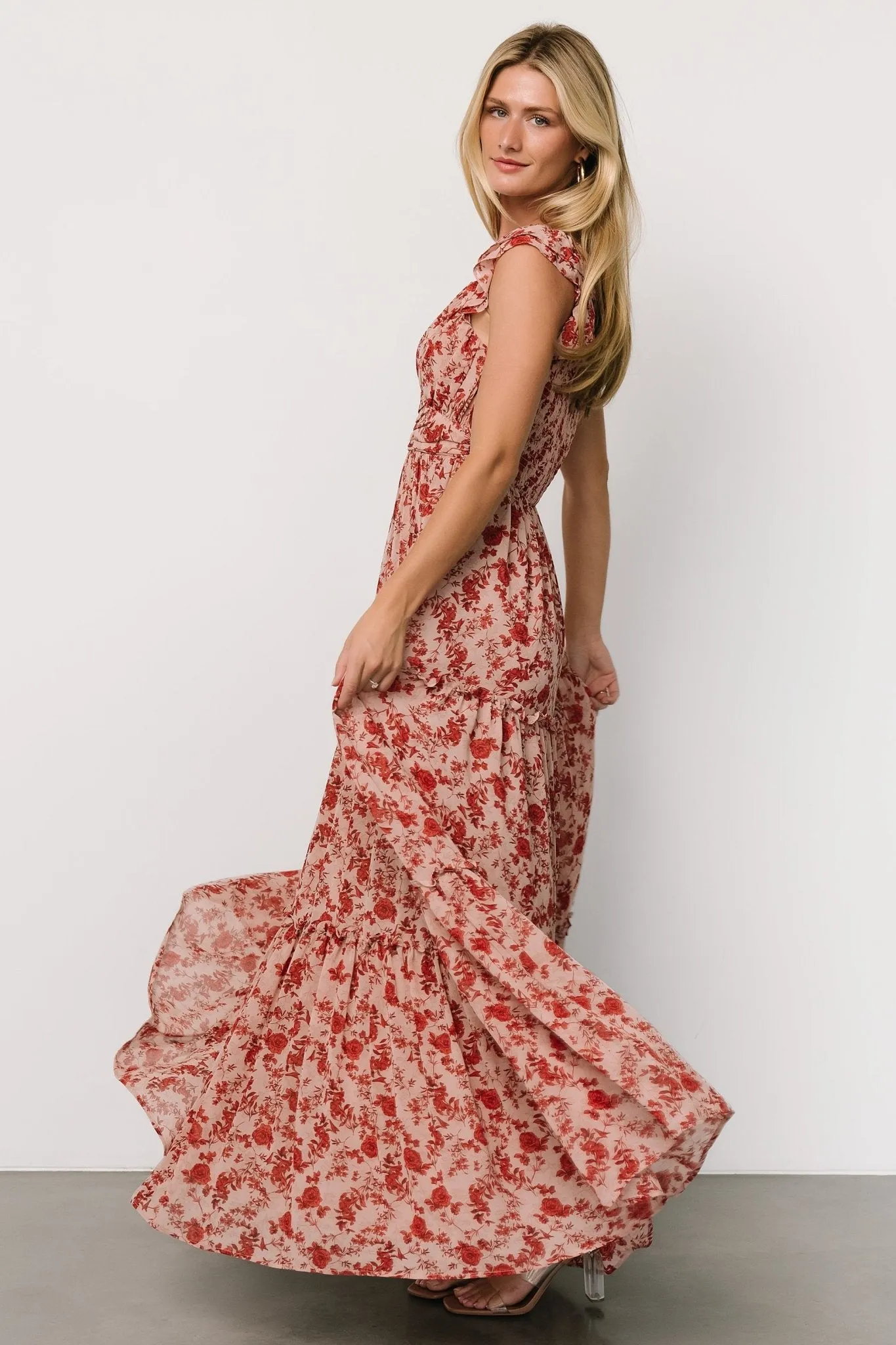 Martina Maxi Dress | Blush   Red