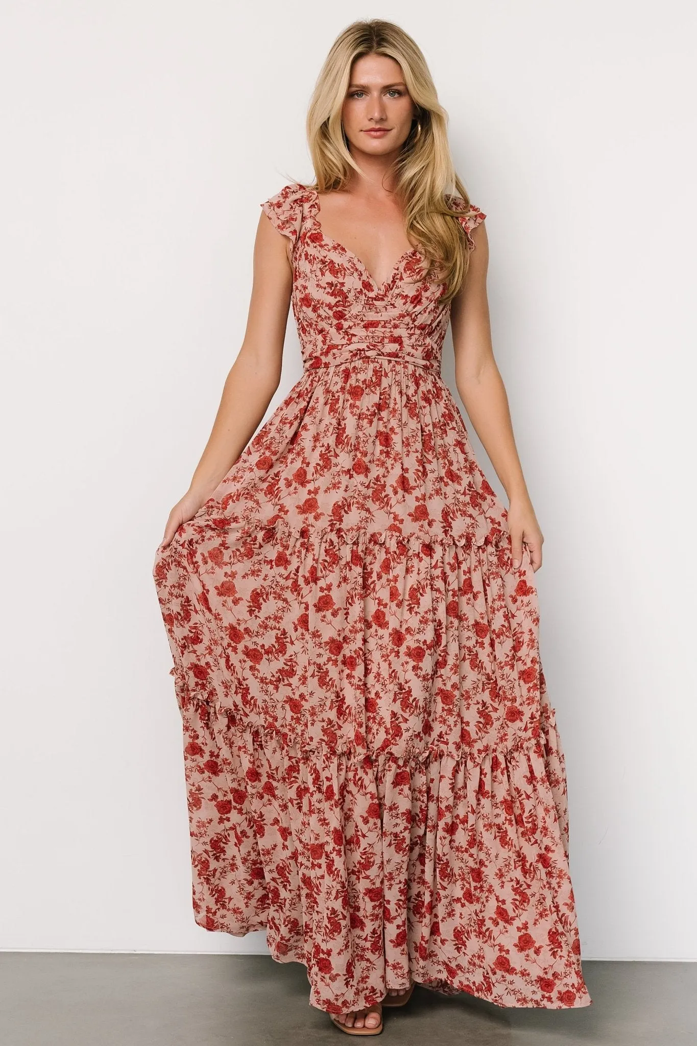 Martina Maxi Dress | Blush   Red