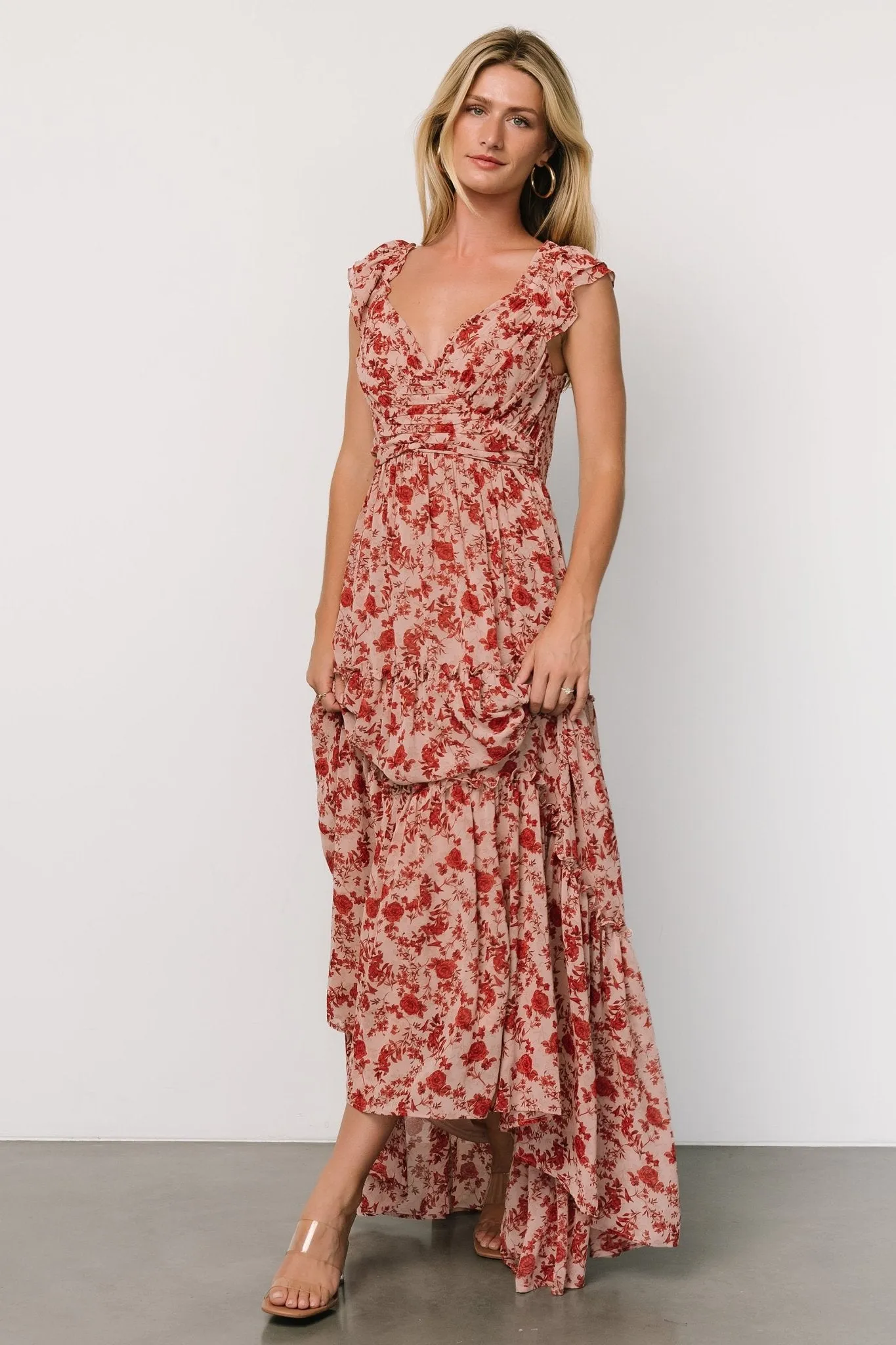 Martina Maxi Dress | Blush   Red