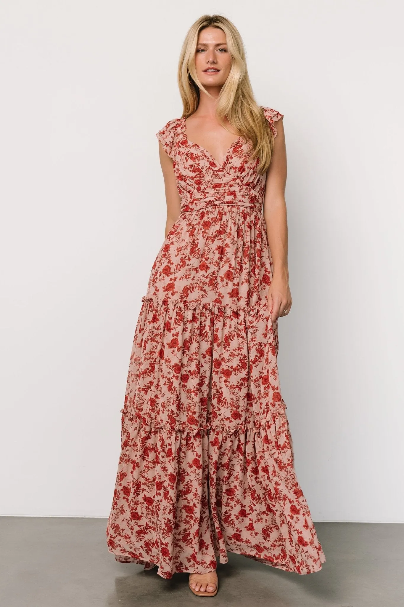 Martina Maxi Dress | Blush   Red