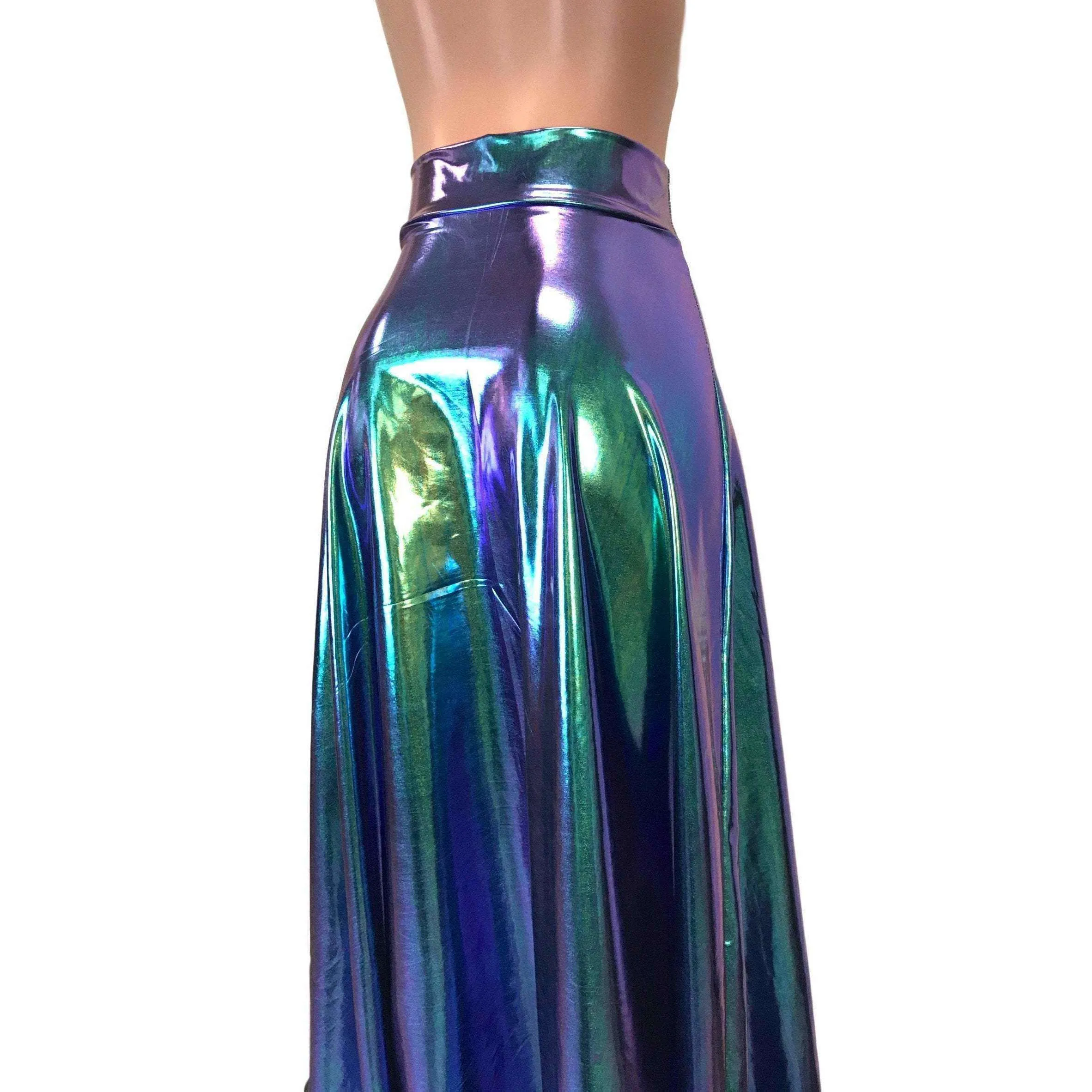 Maxi Skirt - Oil Slick Holographic