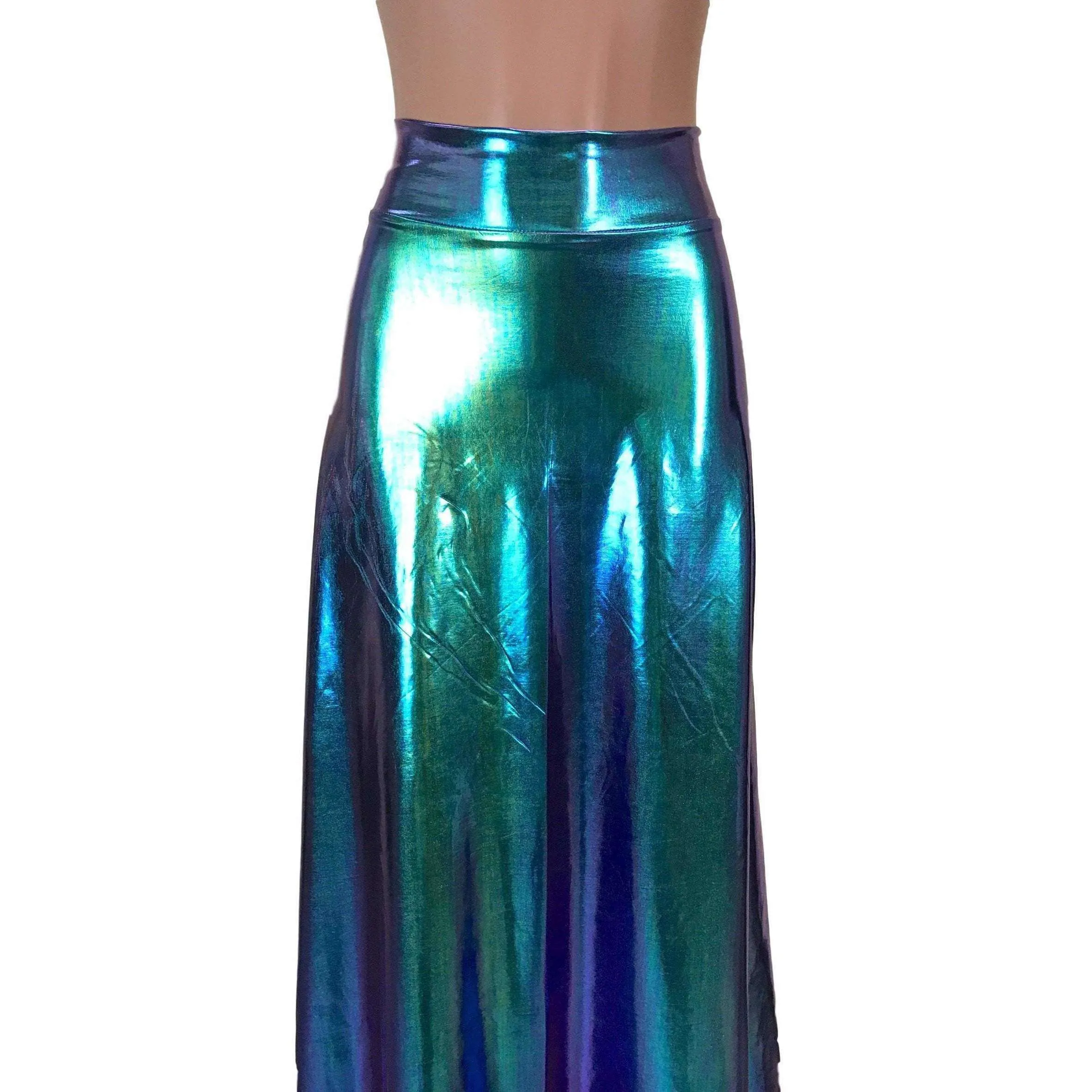 Maxi Skirt - Oil Slick Holographic