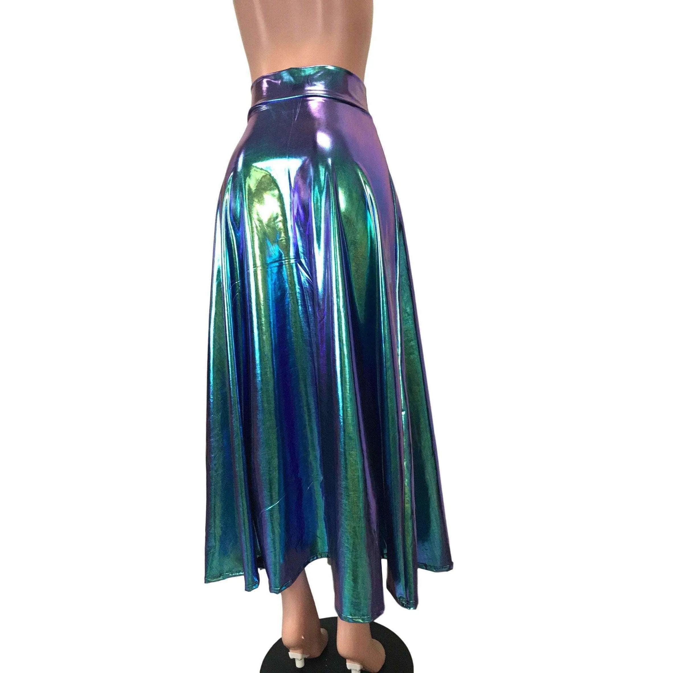 Maxi Skirt - Oil Slick Holographic