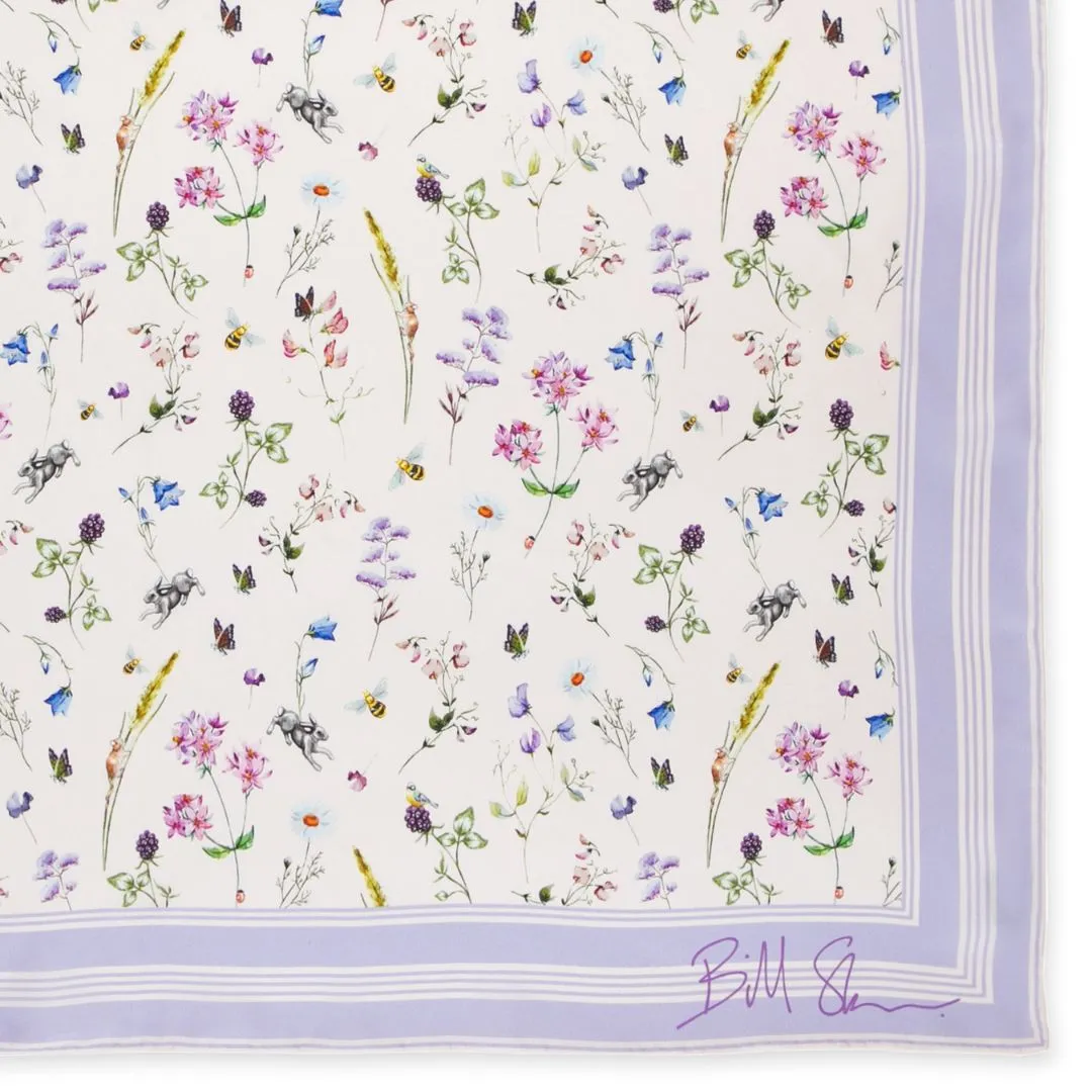 Meadow Print Small Silk Scarf