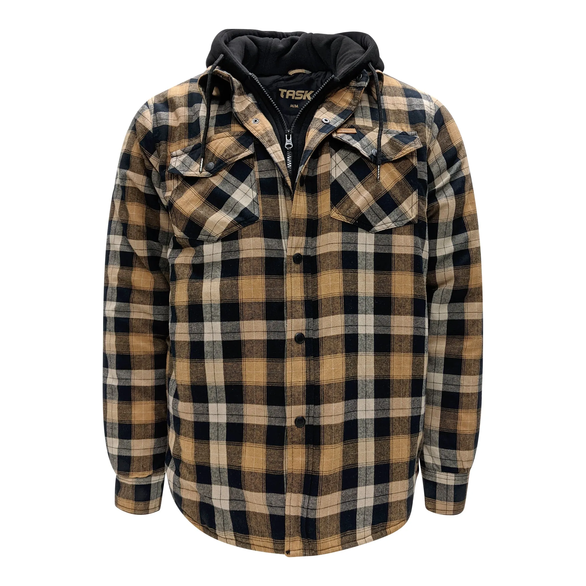 Men’s Quilted Flannel Jacket with Hood