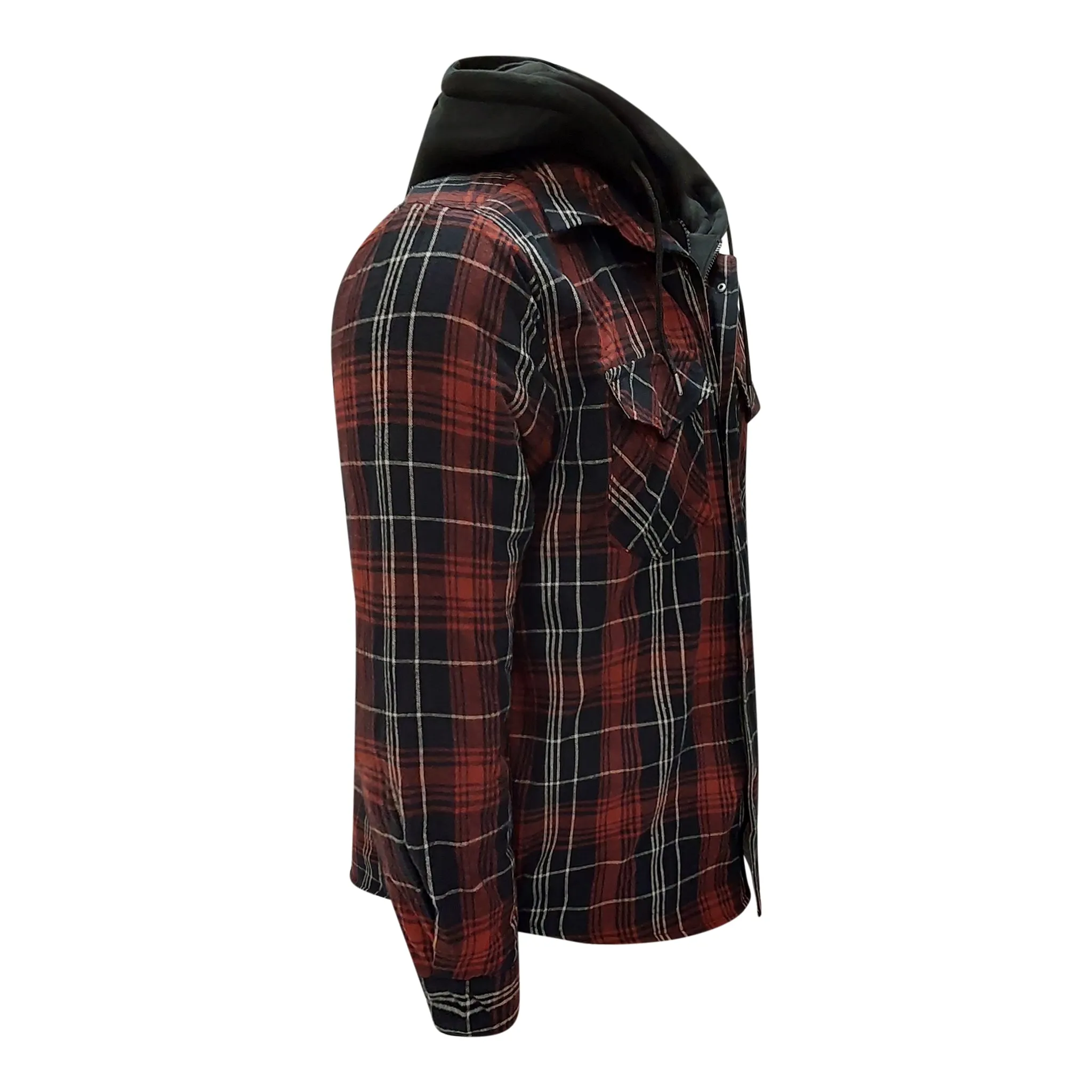 Men’s Quilted Flannel Jacket with Hood