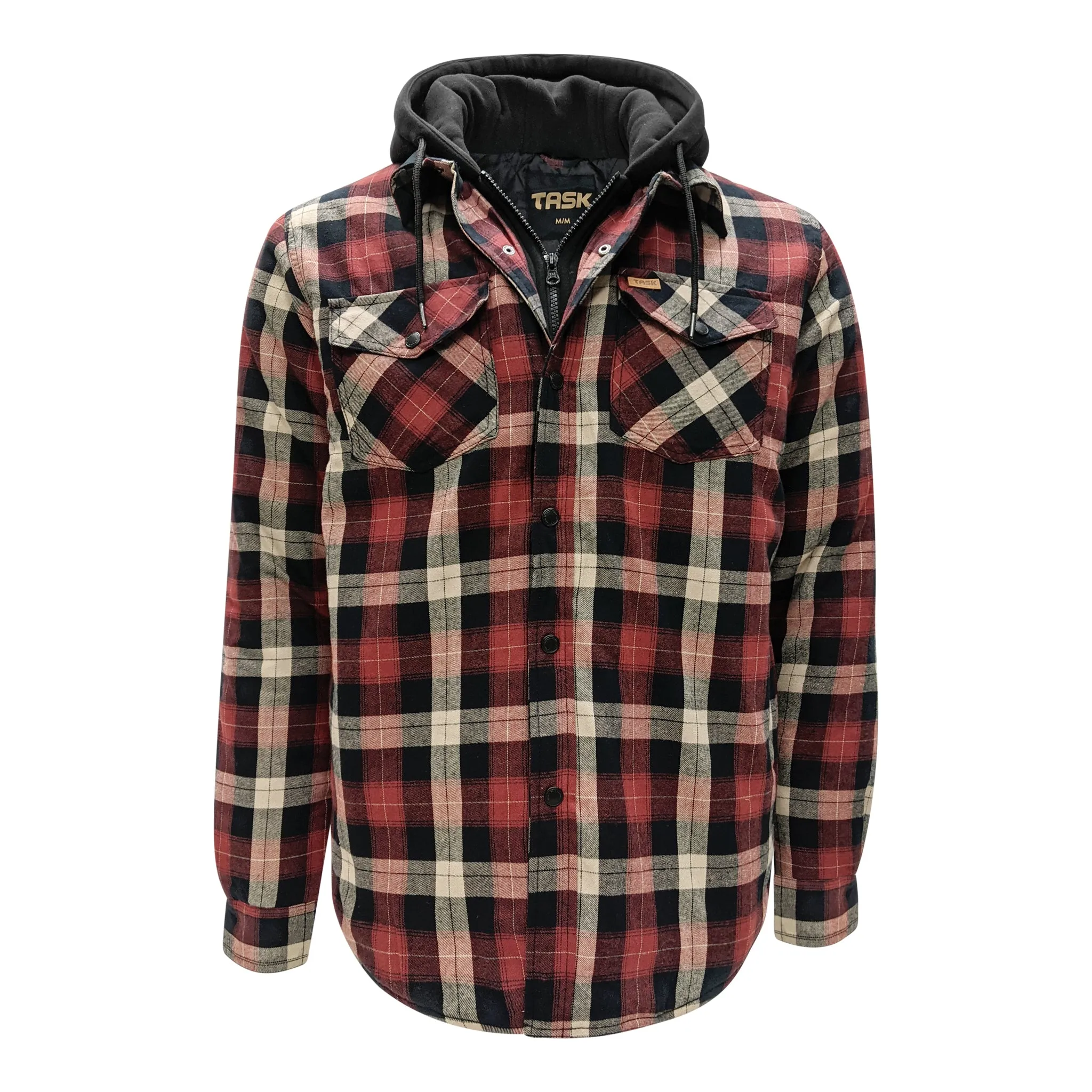 Men’s Quilted Flannel Jacket with Hood