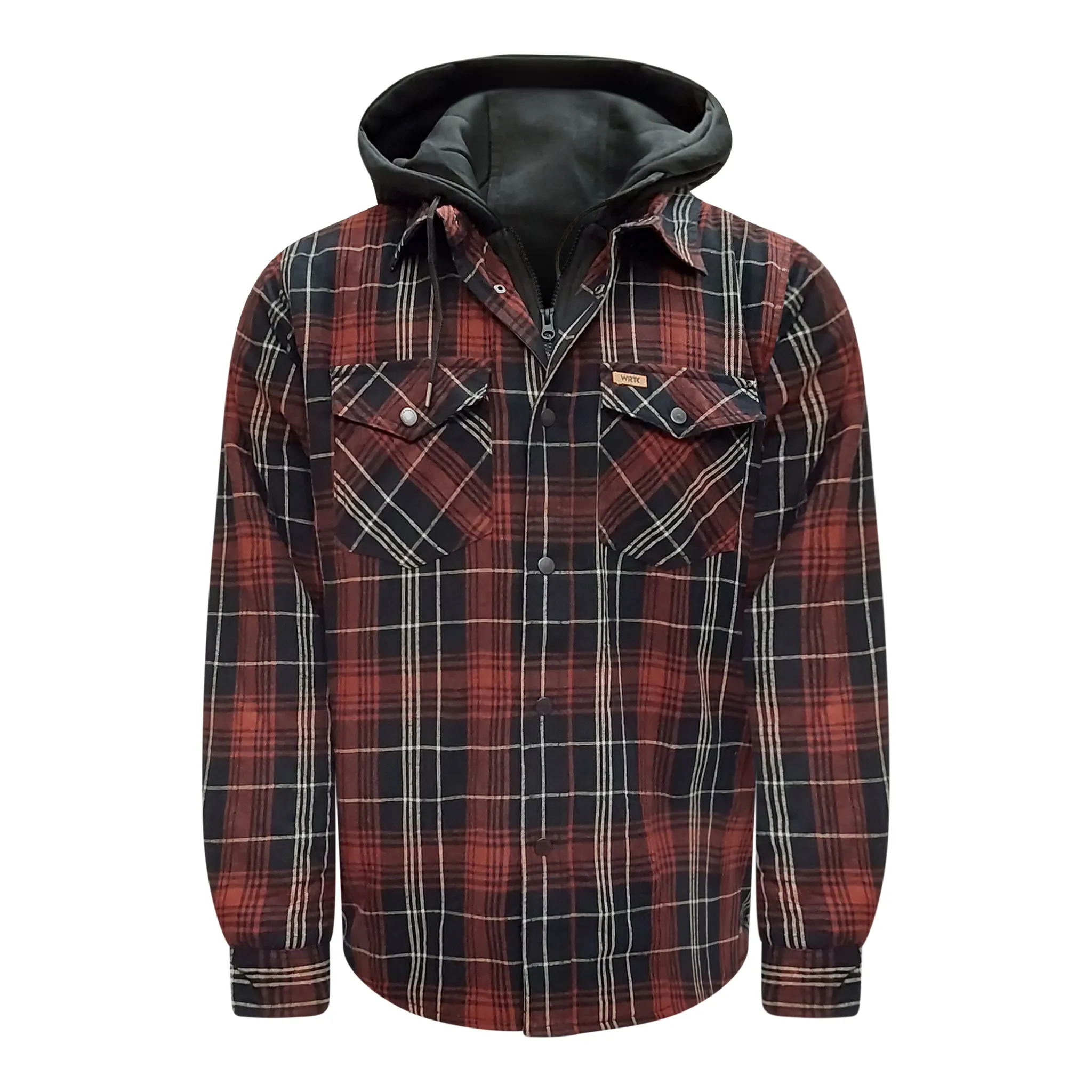 Men’s Quilted Flannel Jacket with Hood