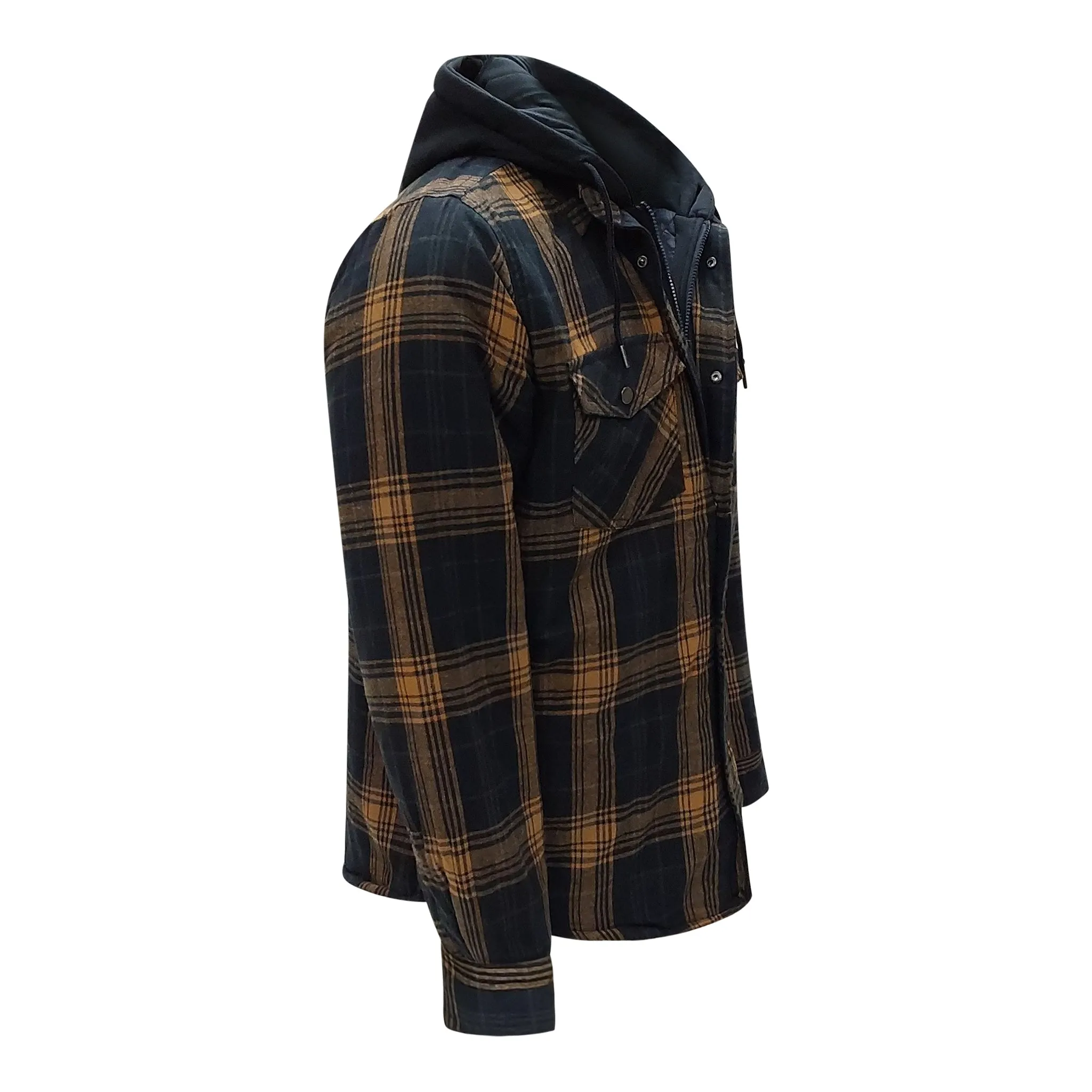 Men’s Quilted Flannel Jacket with Hood