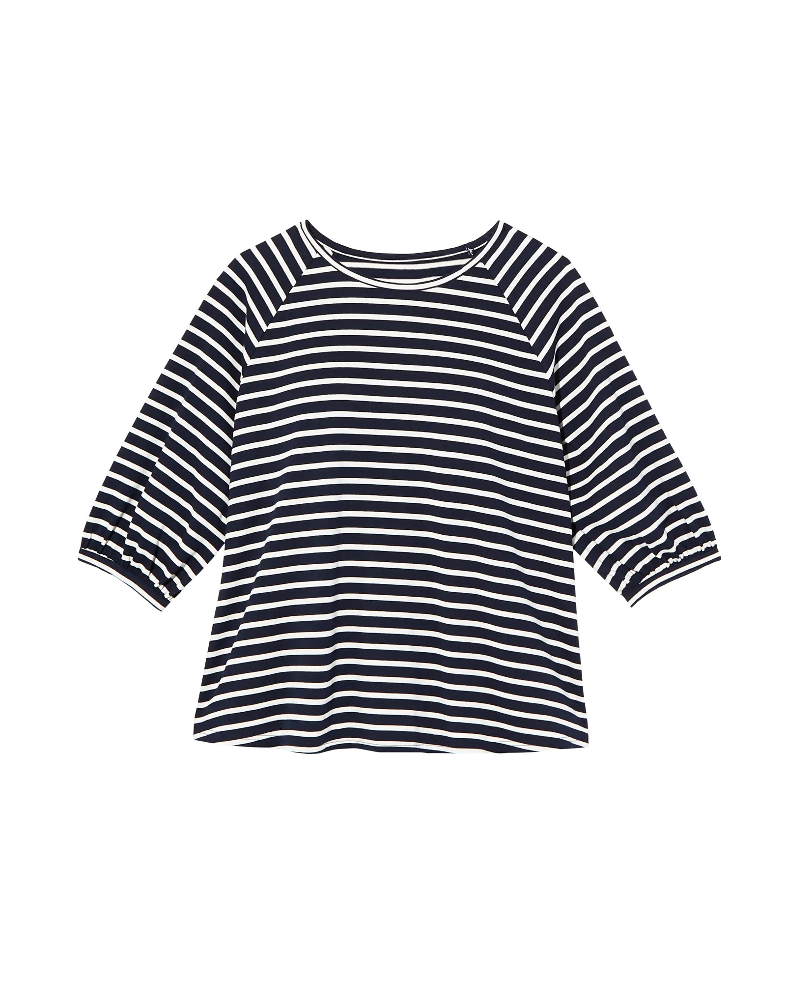 Mercy 3/4 Balloon Sleeve Blouse | Navy / White