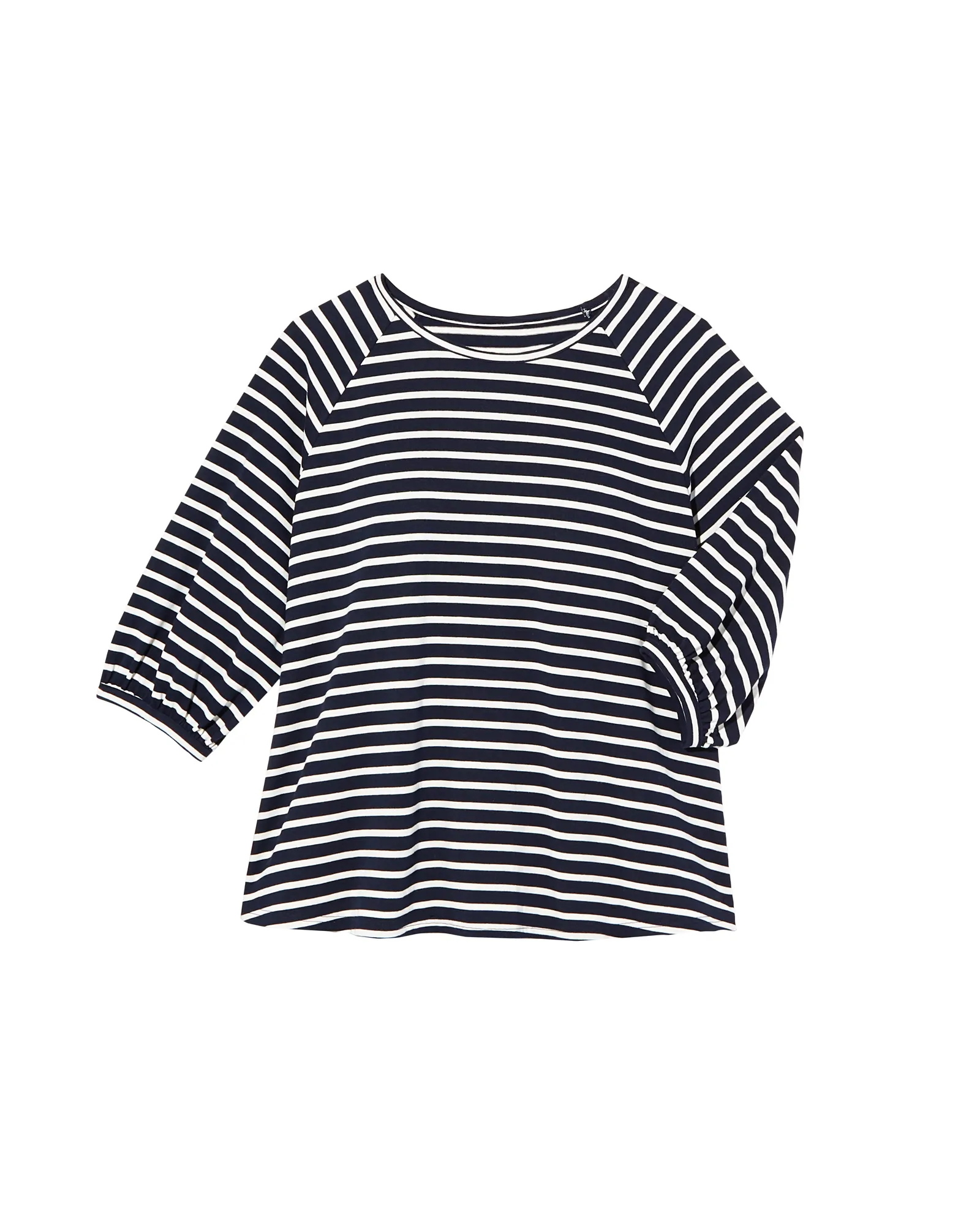 Mercy 3/4 Balloon Sleeve Blouse | Navy / White