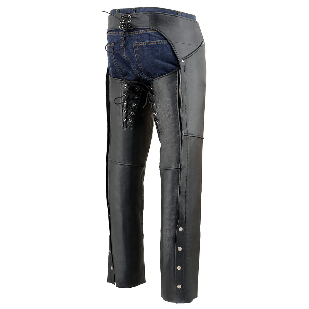 Milwaukee Leather Chaps for Women Black Premium Skin - Deep Hip