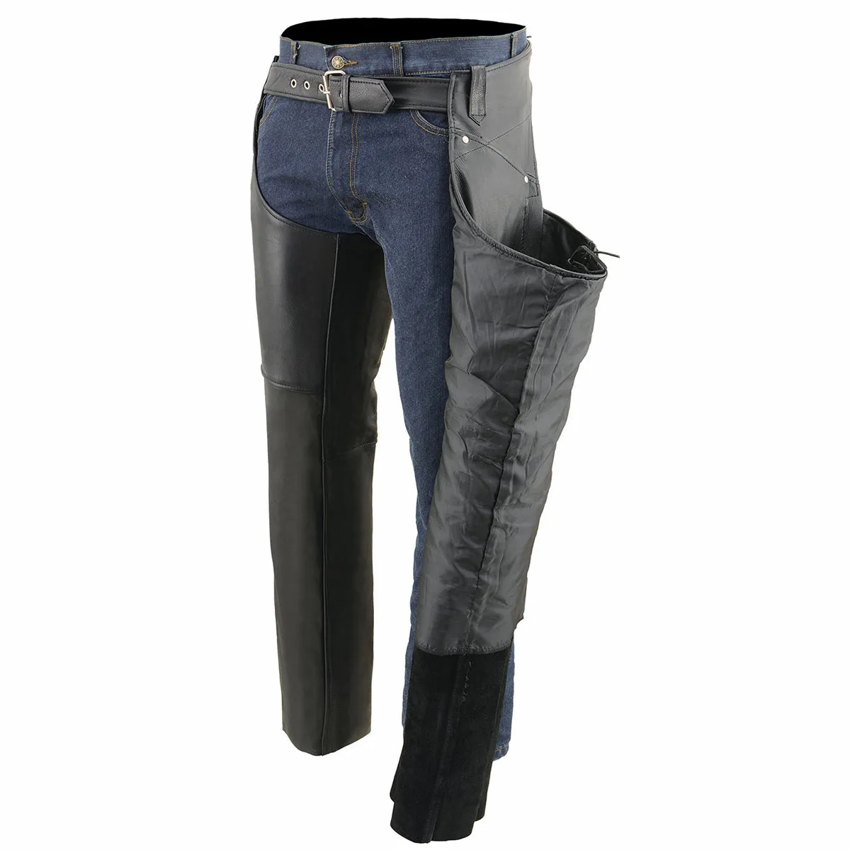 Milwaukee Leather Chaps for Women Black Premium Skin - Deep Hip