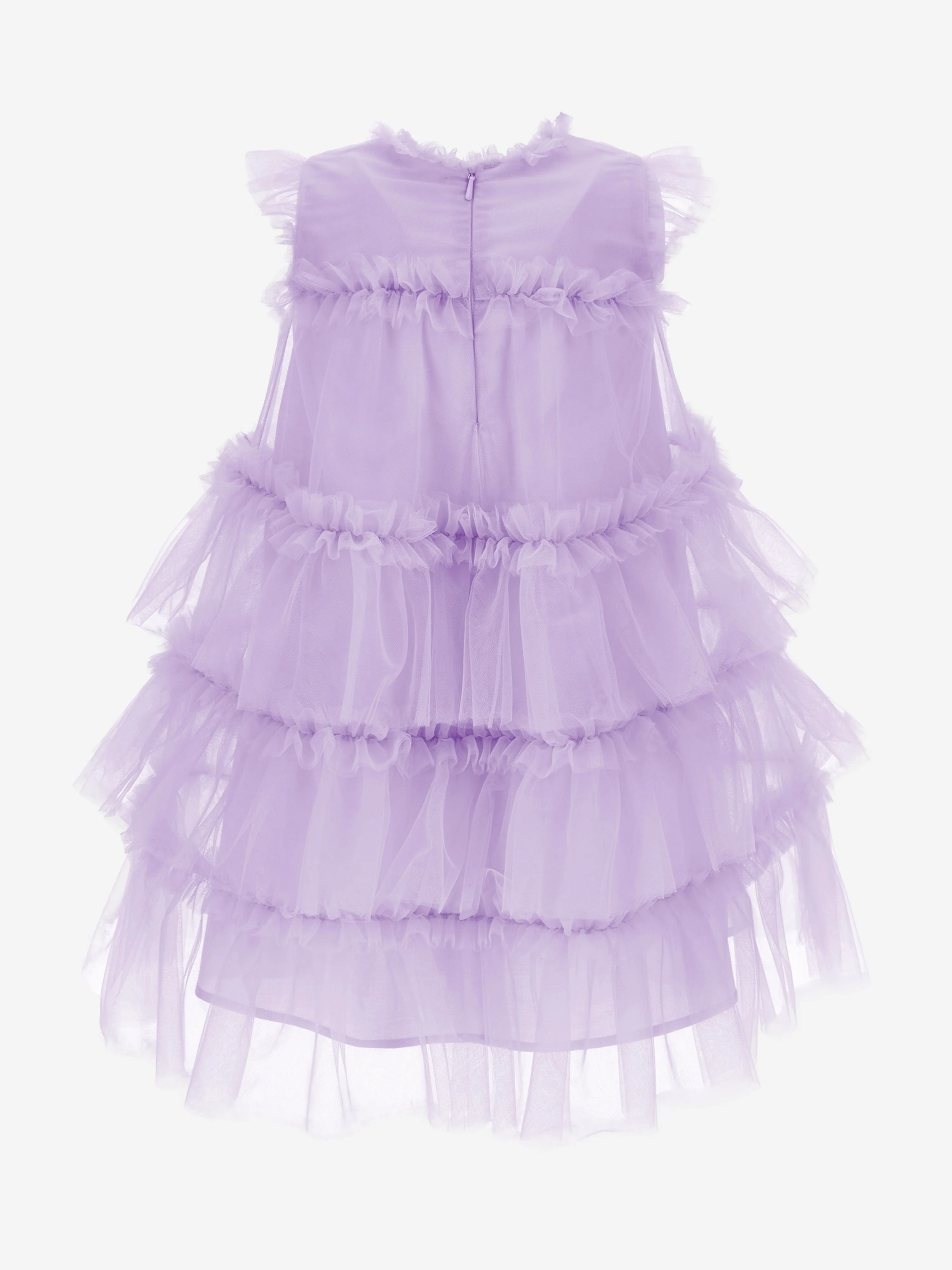 Monnalisa Girls New Charleston Tulle Dress in Purple