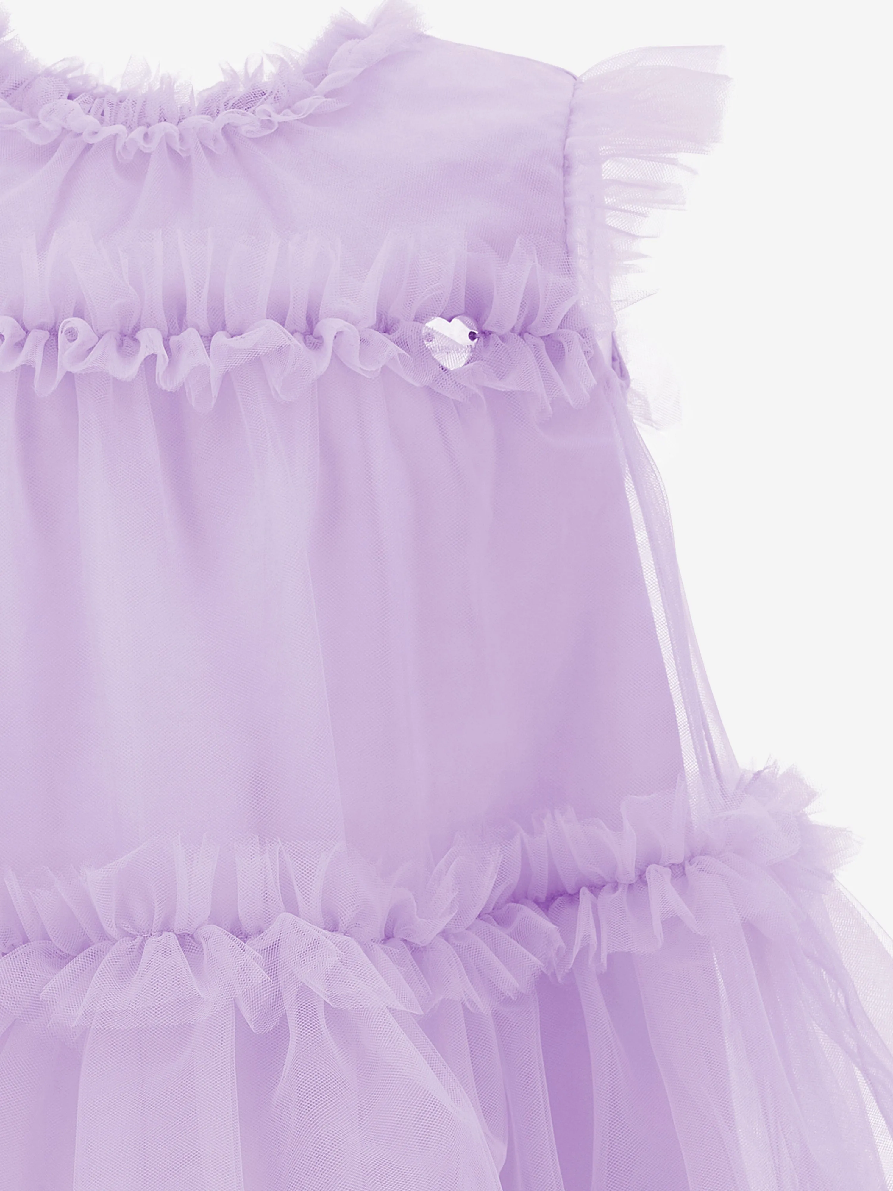 Monnalisa Girls New Charleston Tulle Dress in Purple