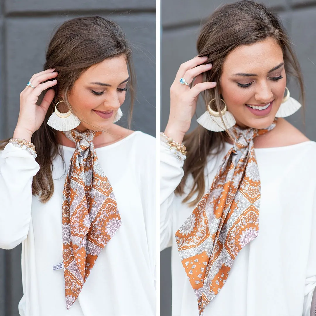 Never Looked Better Camel Paisley Scarf