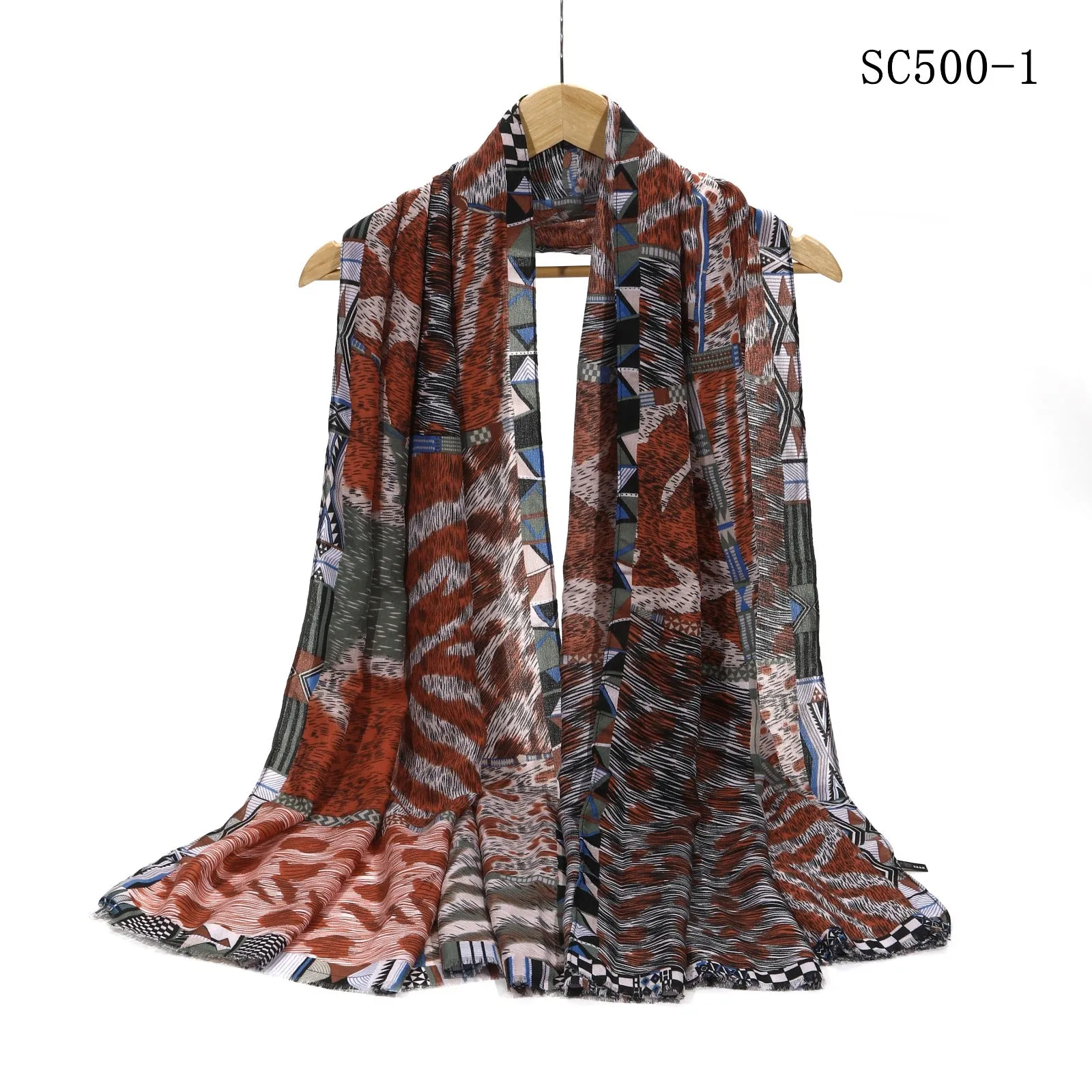 New Women Printed Cotton Viscose Multifunctional Scarf for all Season One Size (180cm X 88cm)