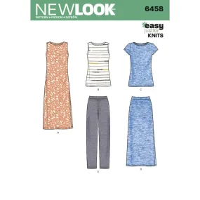 Newlook Pattern 6458 Misses' Easy Knit Separates