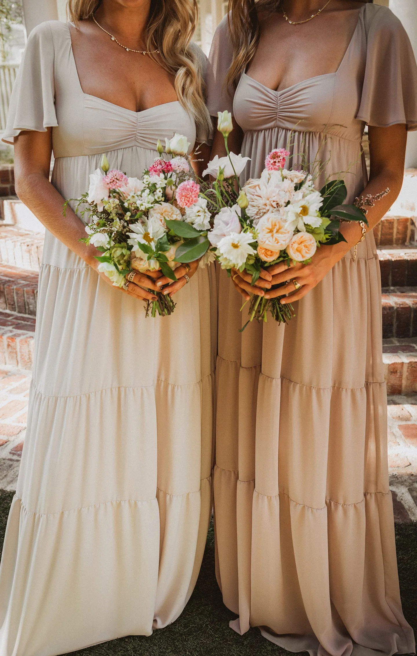 Nicole Maxi Dress ~ Soft Beige Chiffon