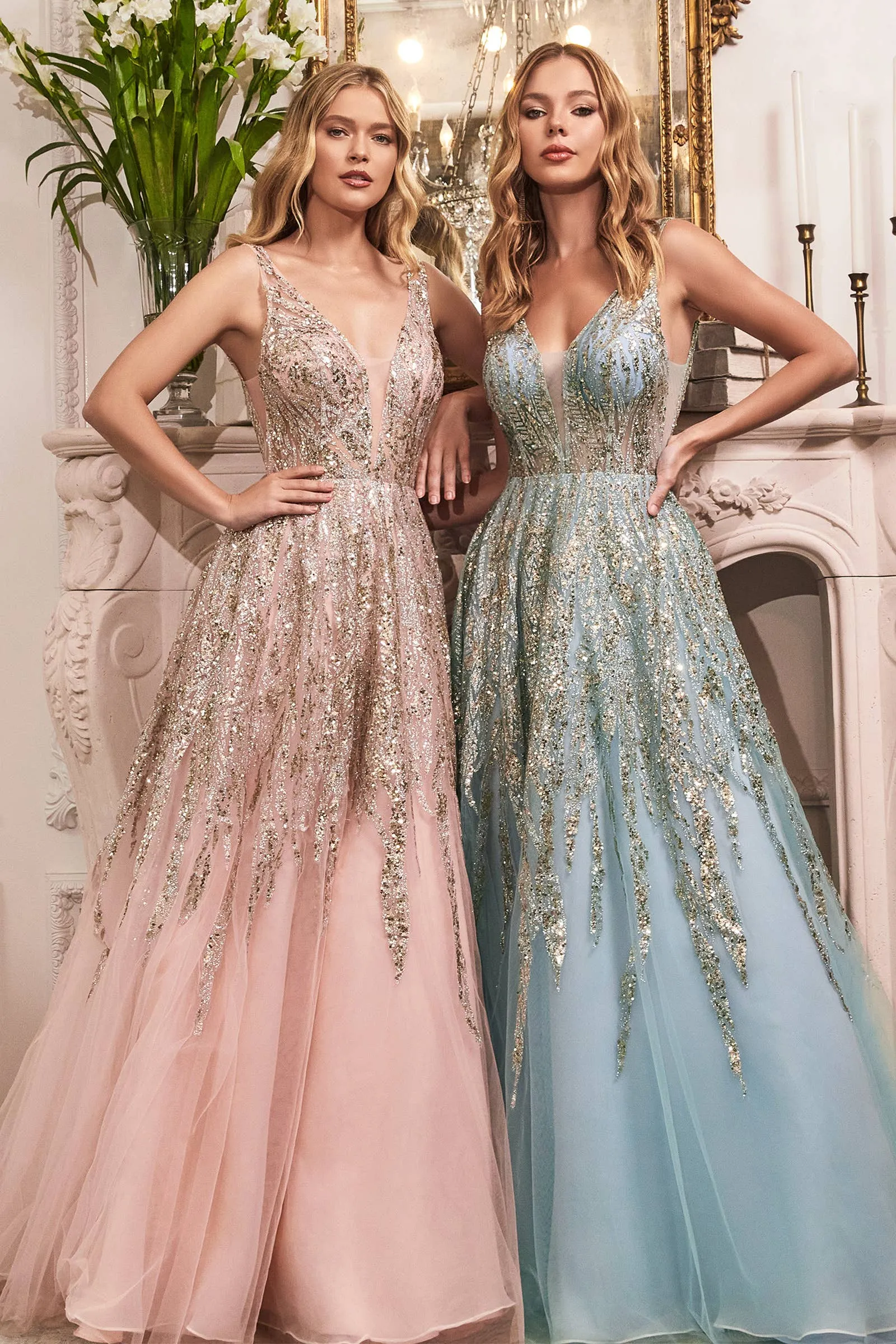 OMBRE SHIMMER BALL GOWN