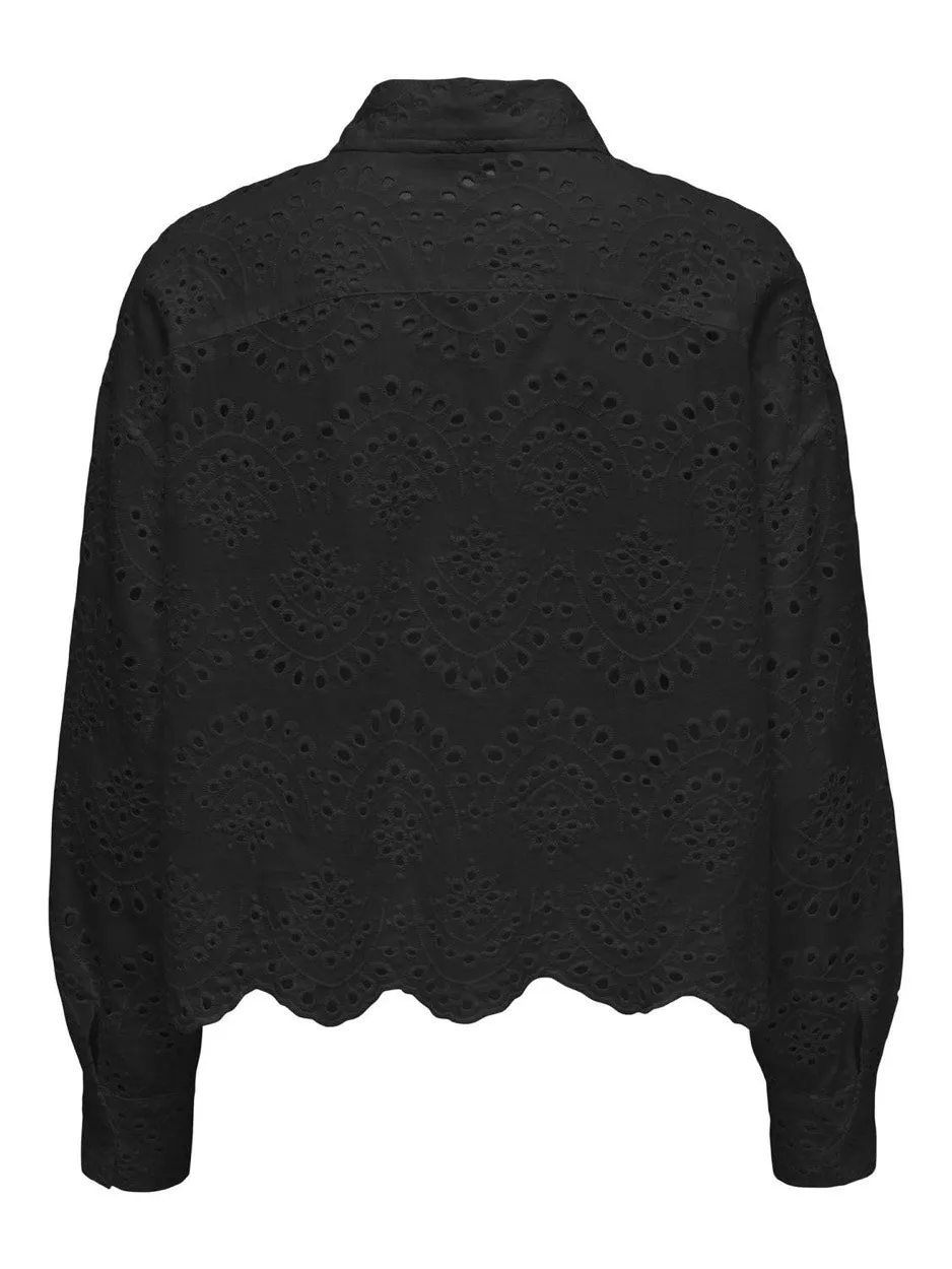 Onlvalais L/s Shirt Wvn Noos - Zwart