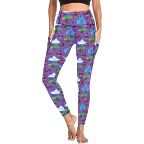 Park Hopper Fireworks Women's Athletic Leggings With Pockets