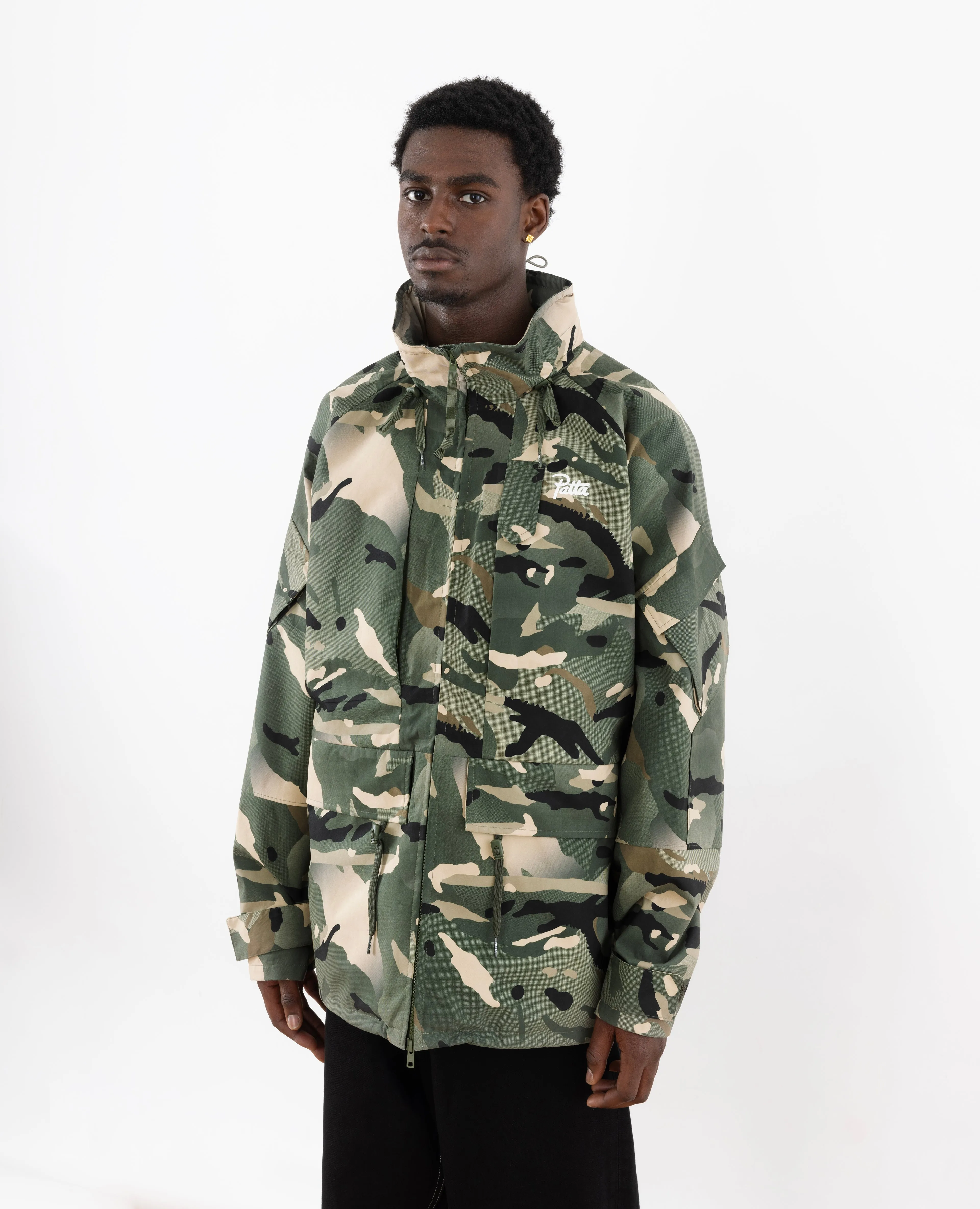 Patta Spray Camo Nylon Tactical Parka (Multi/Spray Camo)