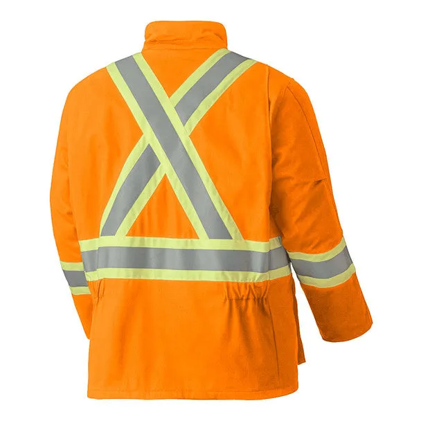 Pioneer 5533 Hi-Viz Orange Flame Resistant Quilted Cotton Safety Parka V2560250