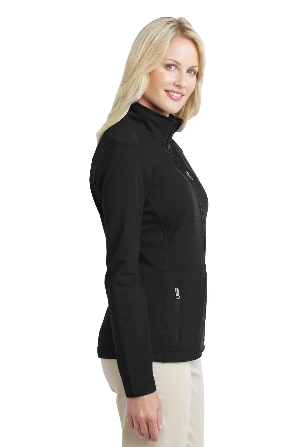 Port Authority® Ladies Pique Fleece Jacket. L222