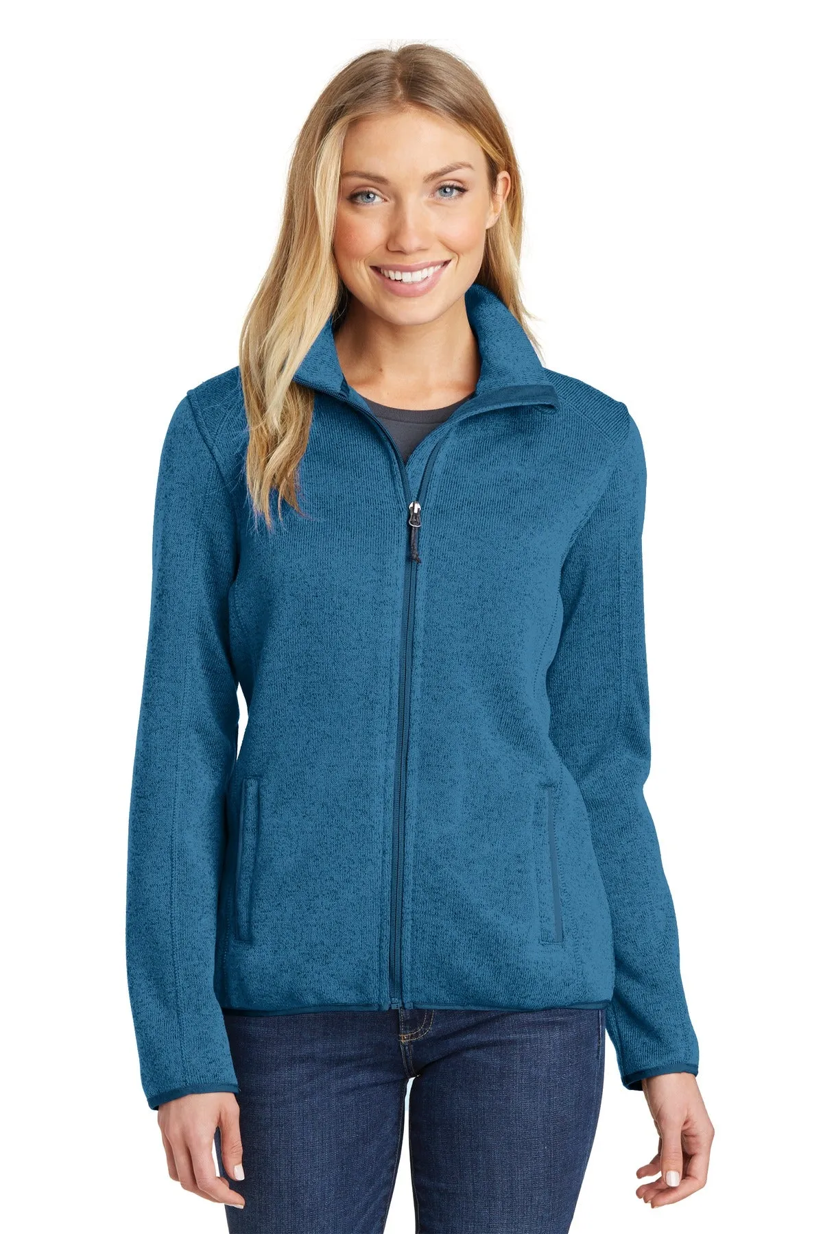 Port Authority® Ladies Sweater Fleece Jacket. L232