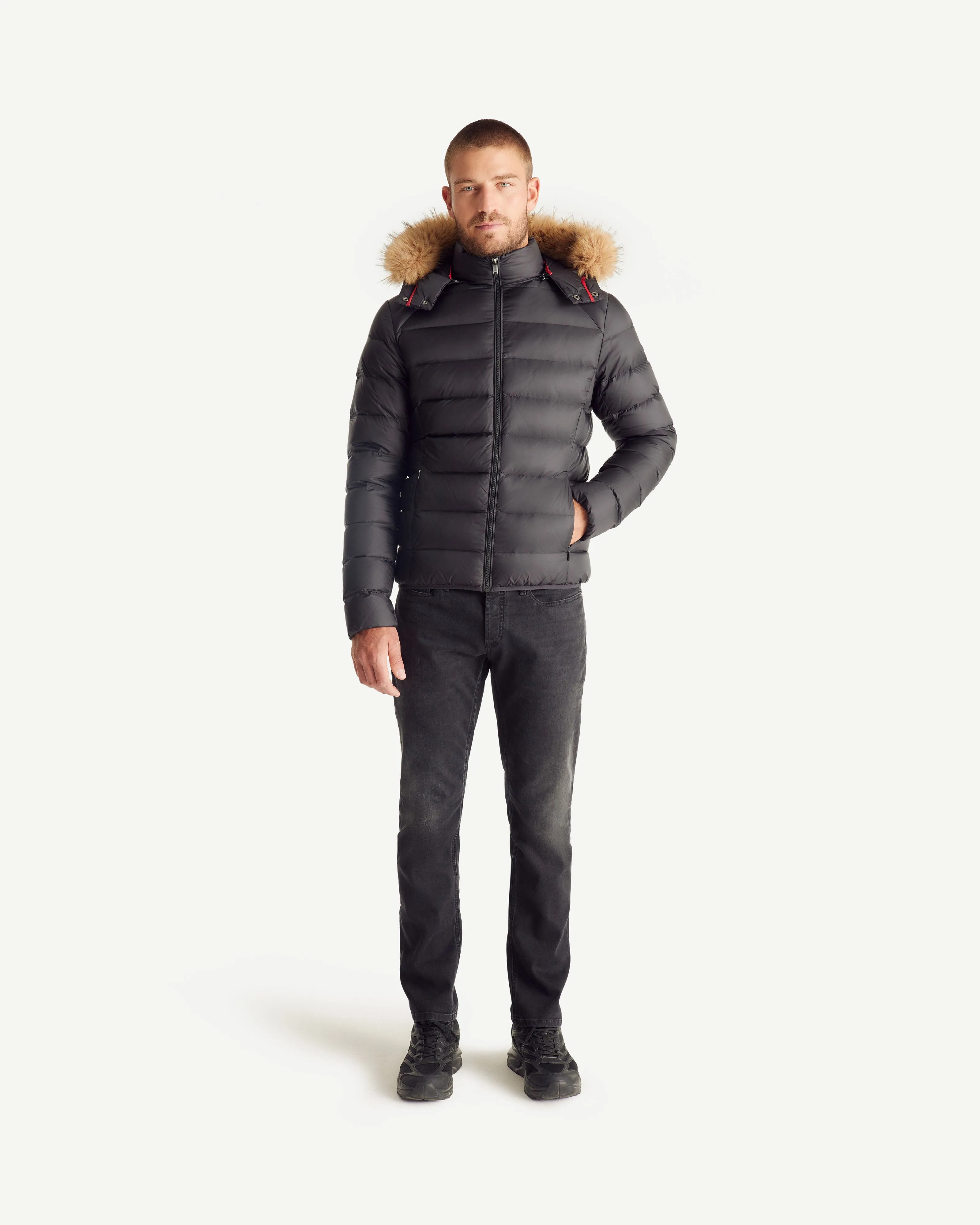 Prestige Extreme Cold hooded down jacket Black