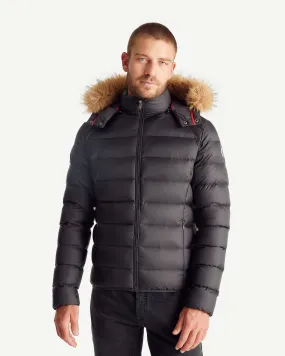 Prestige Extreme Cold hooded down jacket Black