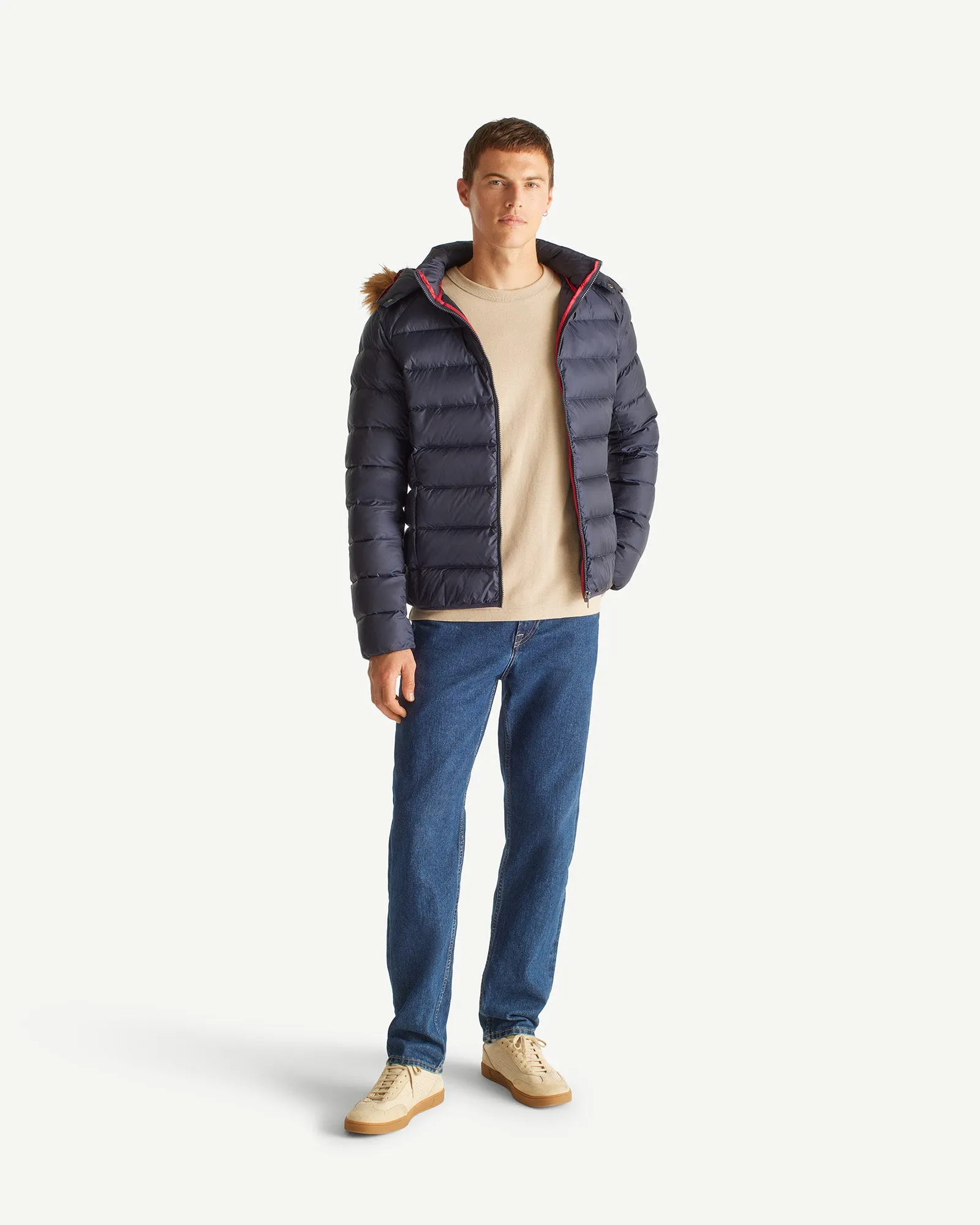 Prestige Extreme Cold hooded down jacket Navy