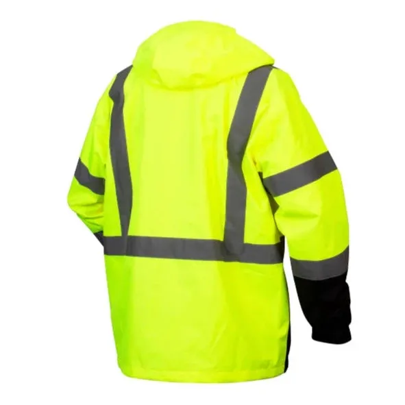 Pyramex® Hi Vis Black Bottom Parka - Weatherproof Bomber Safety Jacket - ANSI Class 3 - RP31