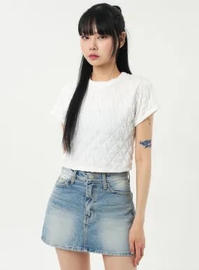 Quilted Cropped Tee CA328