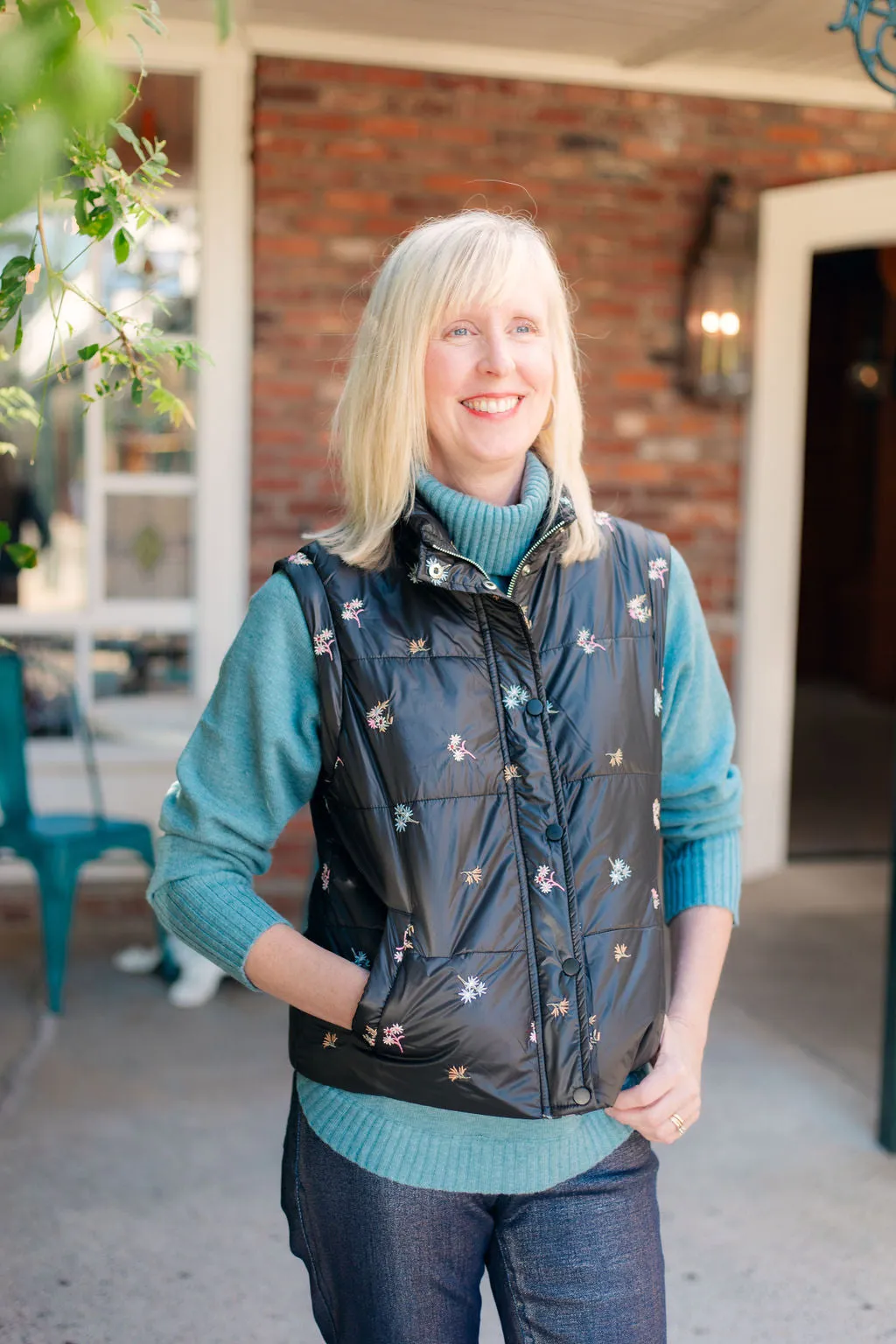 Quilted Embroidered Vest