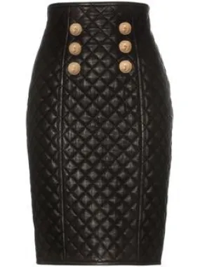 Quilted Leather Skirt