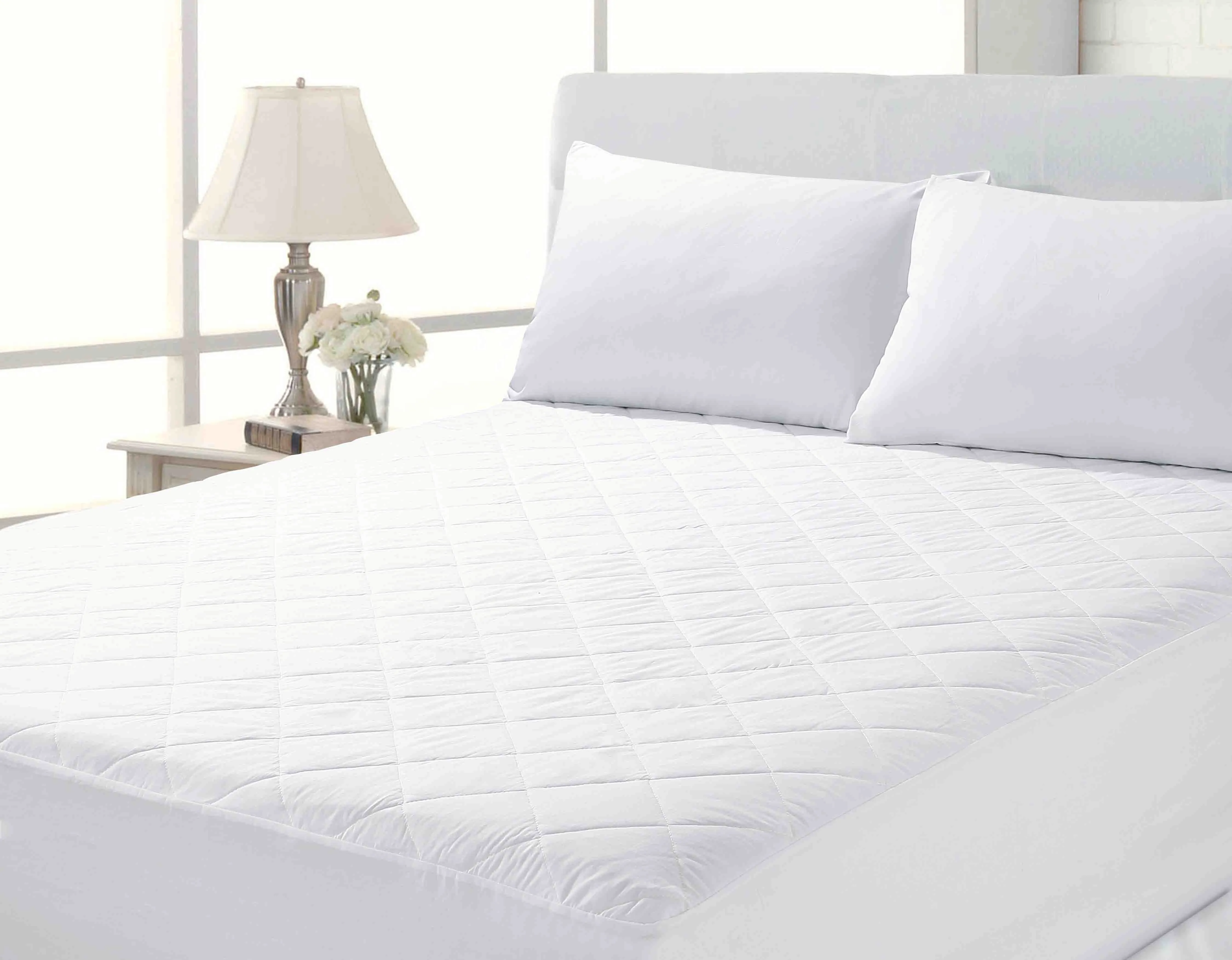 Quilted Mattress Protector Extra Deep Fully Elasticated 200 Tc Cover and Skirt