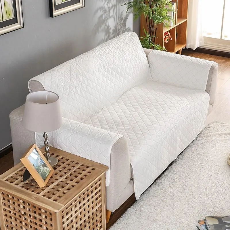 Quilted Sofa Cover ( White )