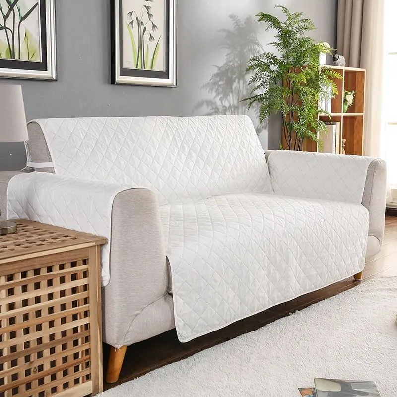 Quilted Sofa Cover ( White )