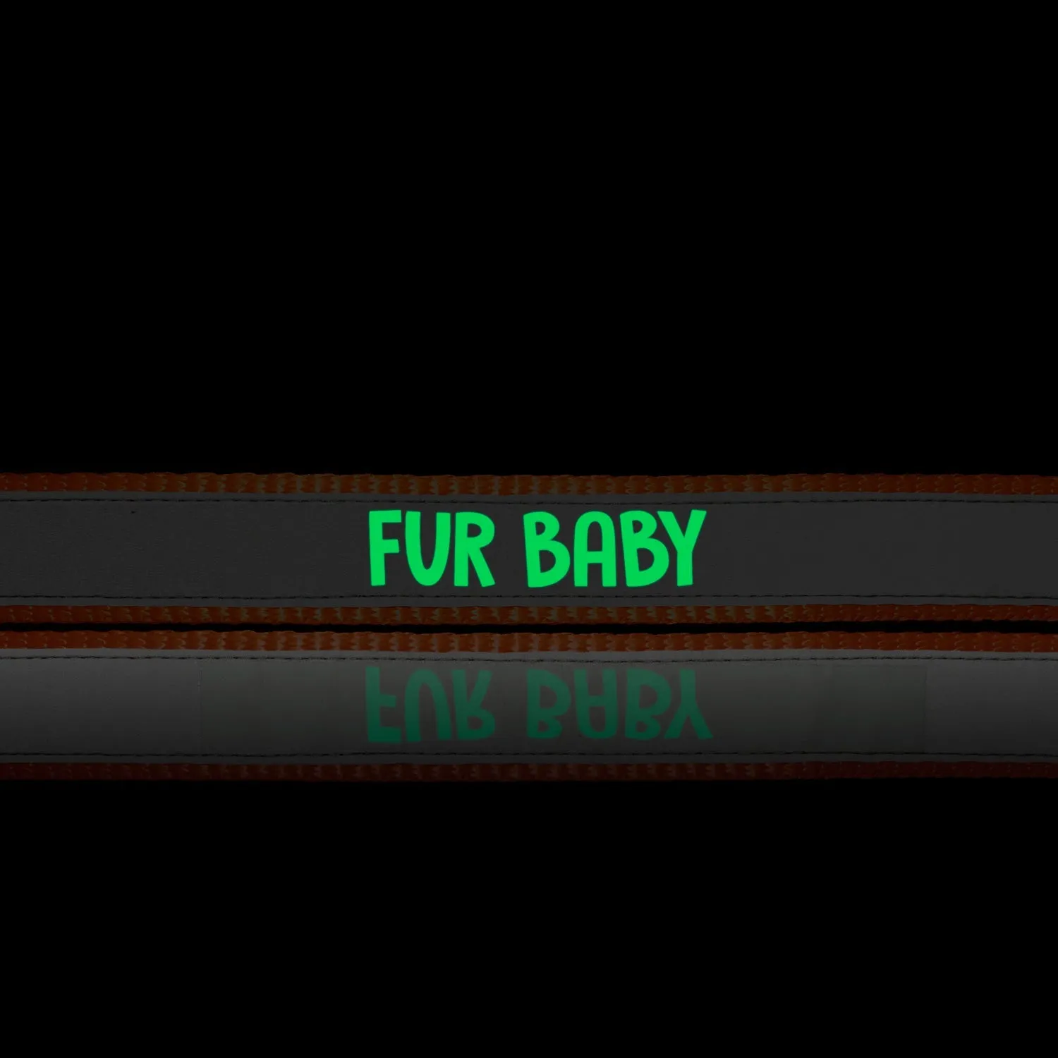 "Fur Baby" Night Glow Printed Reflective Nylon Neck Belt Collar for Dogs