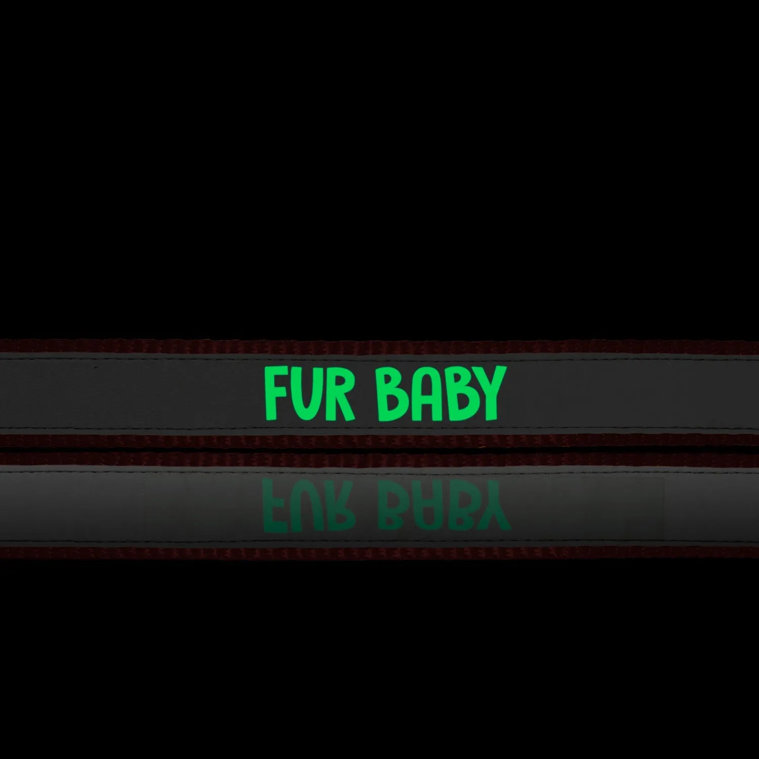 "Fur Baby" Night Glow Printed Reflective Nylon Neck Belt Collar for Dogs