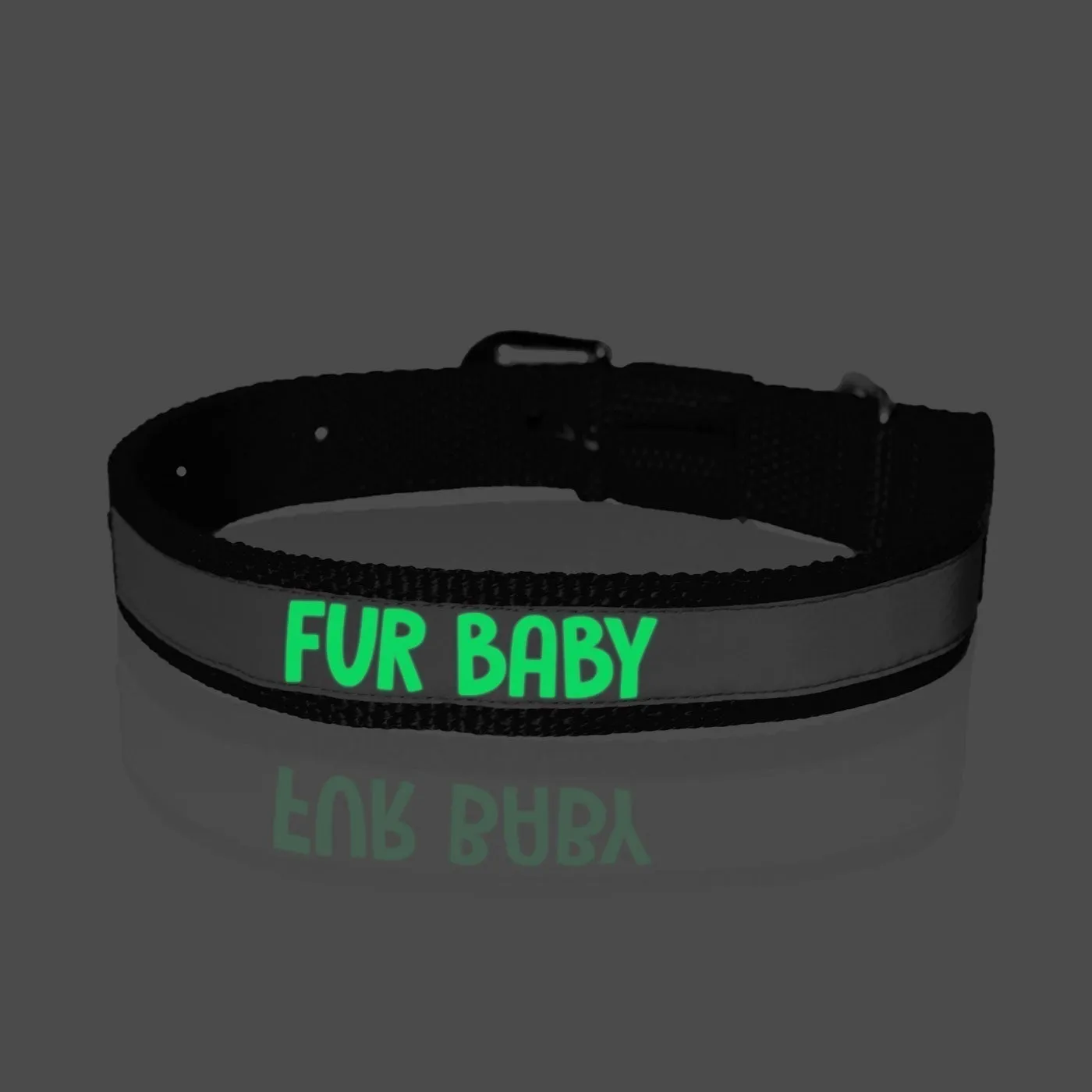 "Fur Baby" Printed Reflective Nylon Neck Belt Adjustable Cat Collar