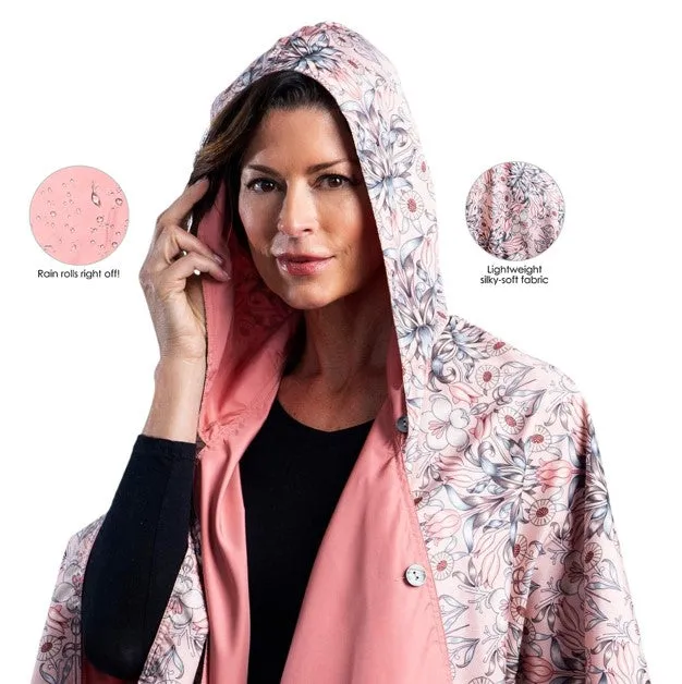 RainCaper Blush & William Morris Tulips Travel Cape